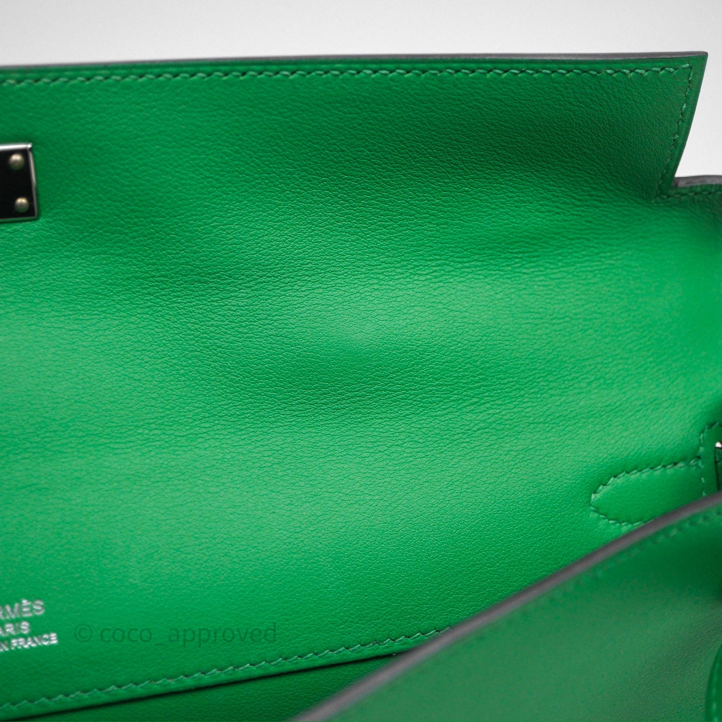 Hermes Kelly Cut Bamboo Swift Palladium Hardware