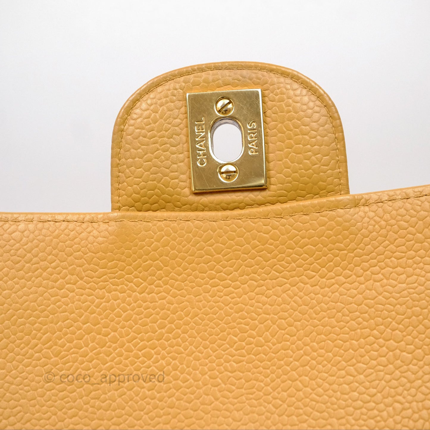 Chanel Medium Quilted  Flap Vintage Dark Beige Caviar 24K Gold Hardware