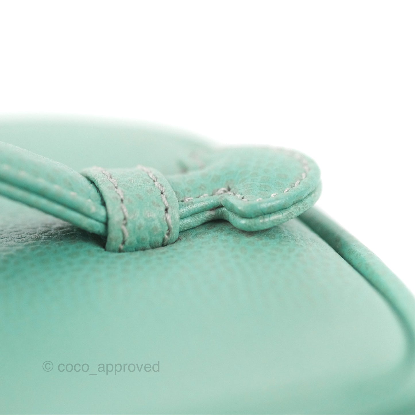 Chanel Vintage Vanity Case Tiffany Blue Caviar Gold Hardware