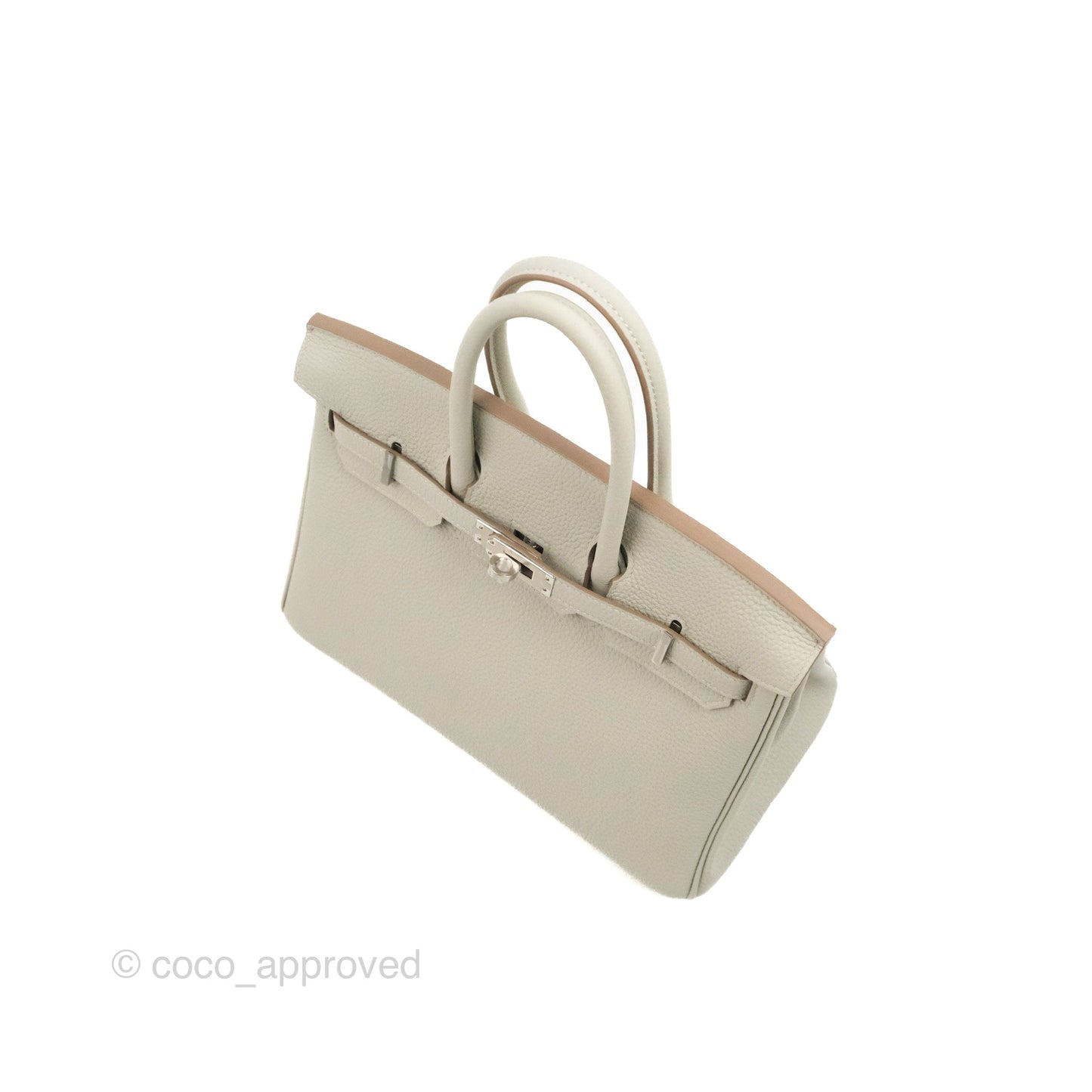 Hermes Birkin 25 Verso Perle/Nata Togo Palladium Hardware