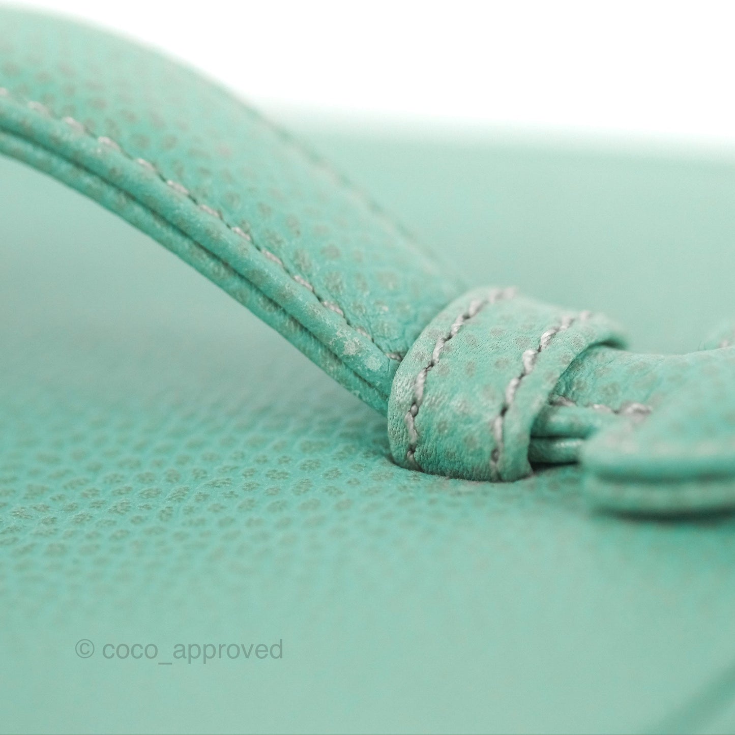 Chanel Vintage Vanity Case Tiffany Blue Caviar Gold Hardware