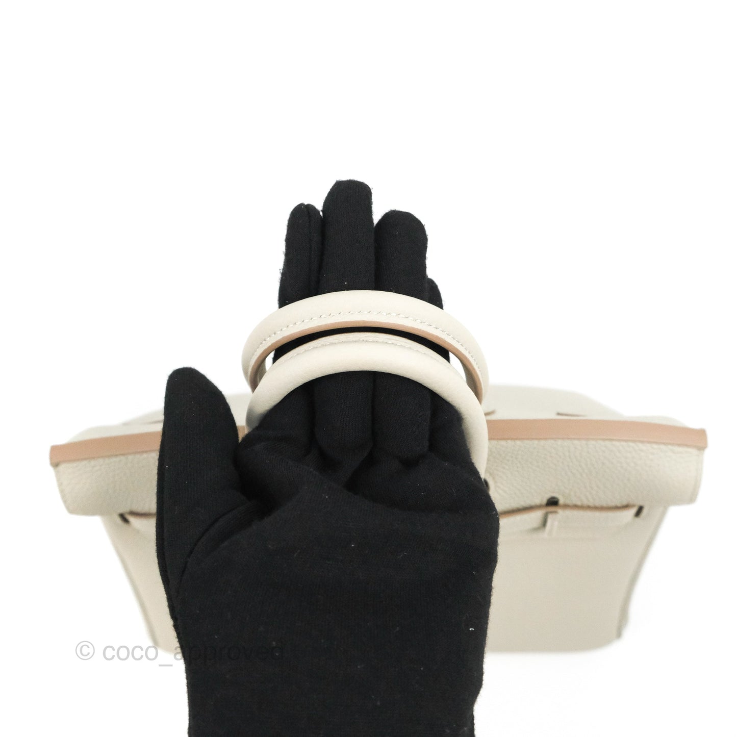 Hermes Birkin 25 Verso Perle/Nata Togo Palladium Hardware