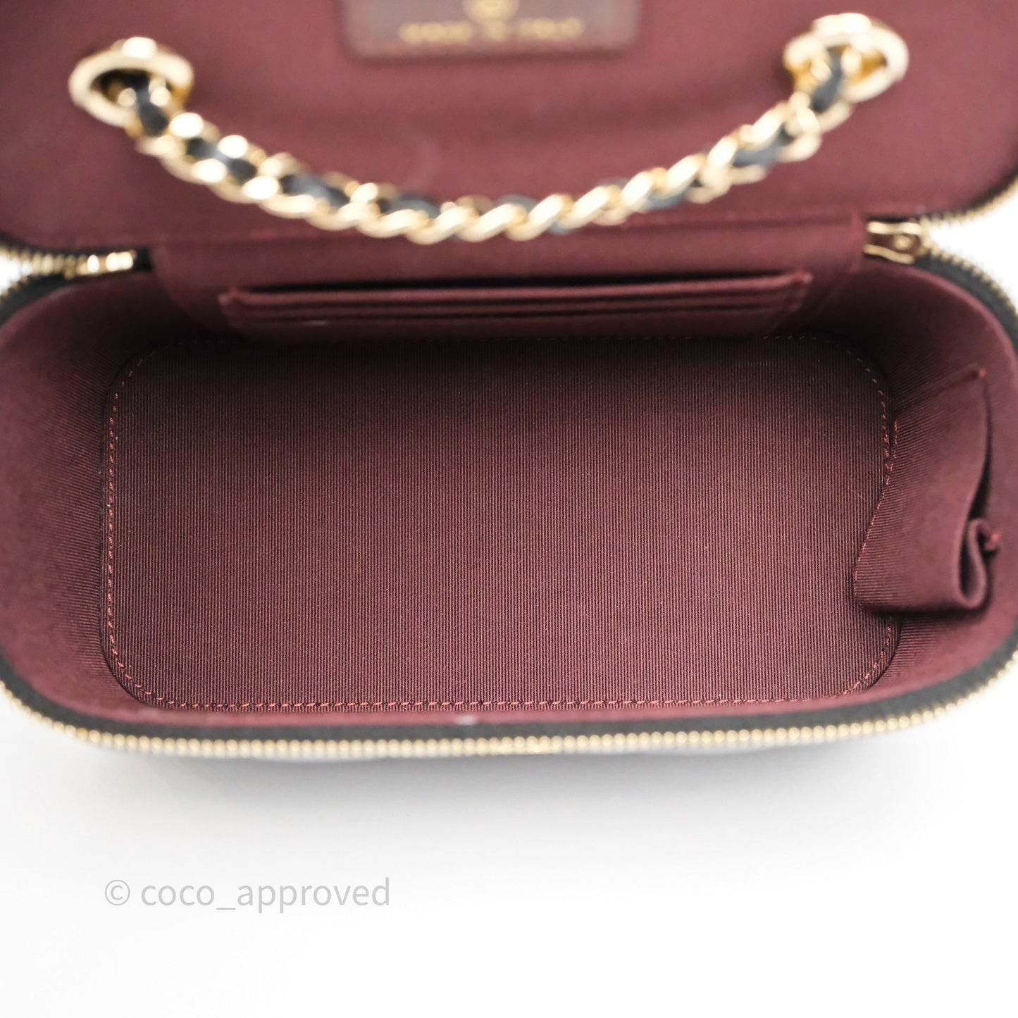 Chanel Vanity Rectangular With Chain Black Lambskin Gold Hardware