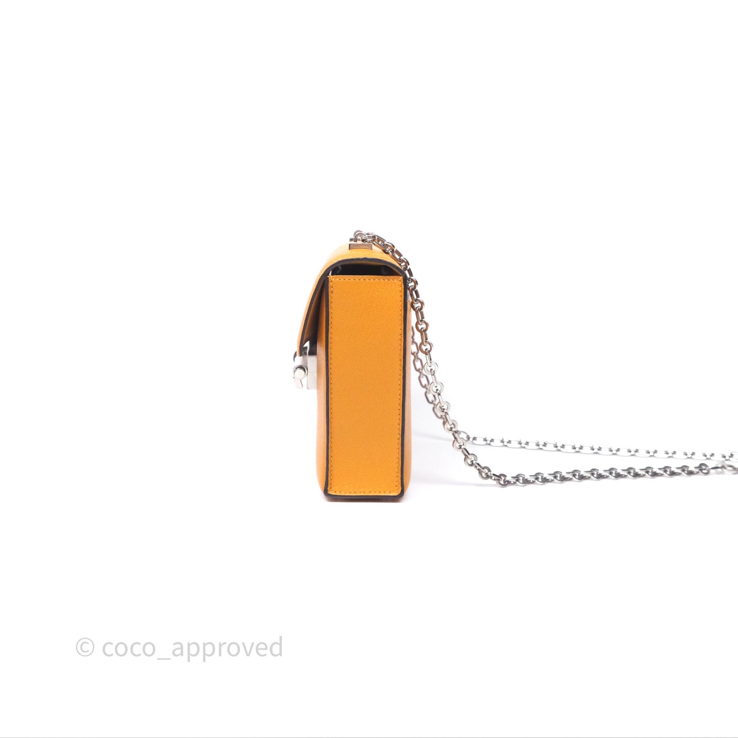 Hermes Mini Verrou Chaine Bag Chevre Mysore Toffee 1H Palladium Hardware