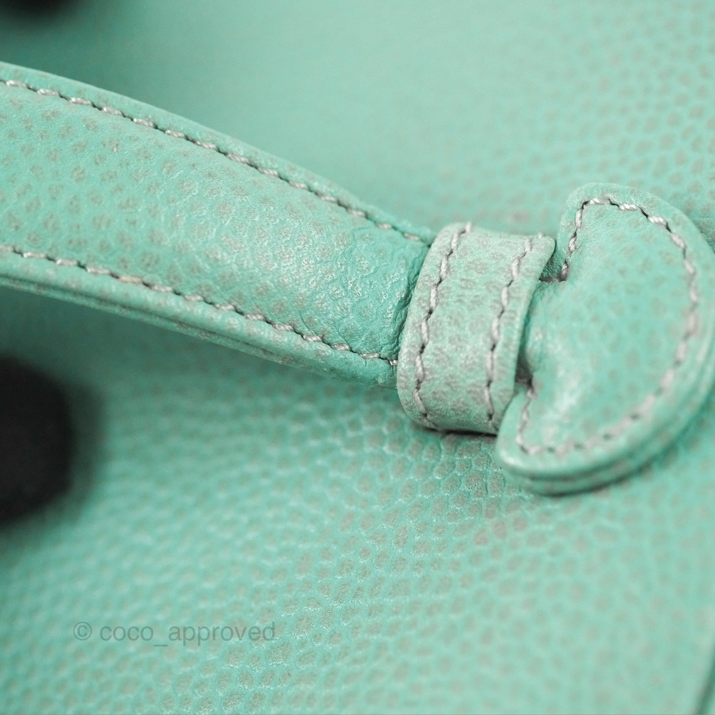 Chanel Vintage Vanity Case Tiffany Blue Caviar Gold Hardware