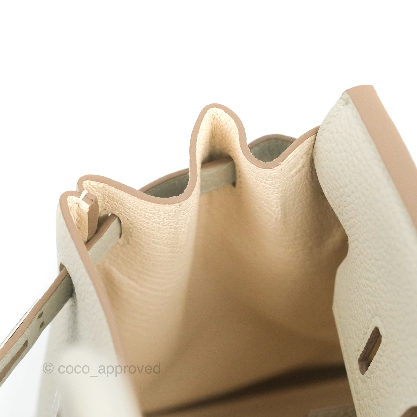 Hermes Birkin 25 Verso Perle/Nata Togo Palladium Hardware