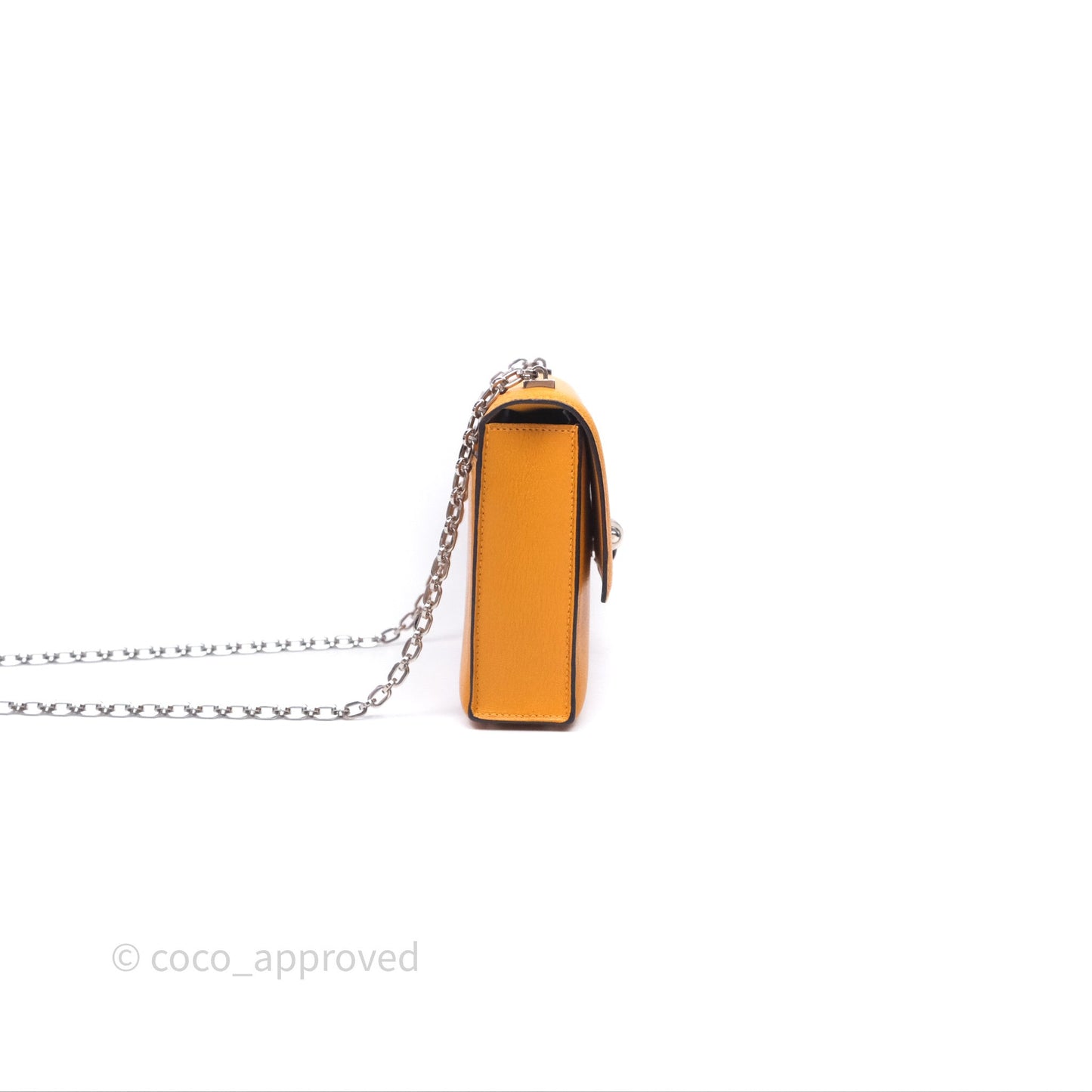 Hermes Mini Verrou Chaine Bag Chevre Mysore Toffee 1H Palladium Hardware