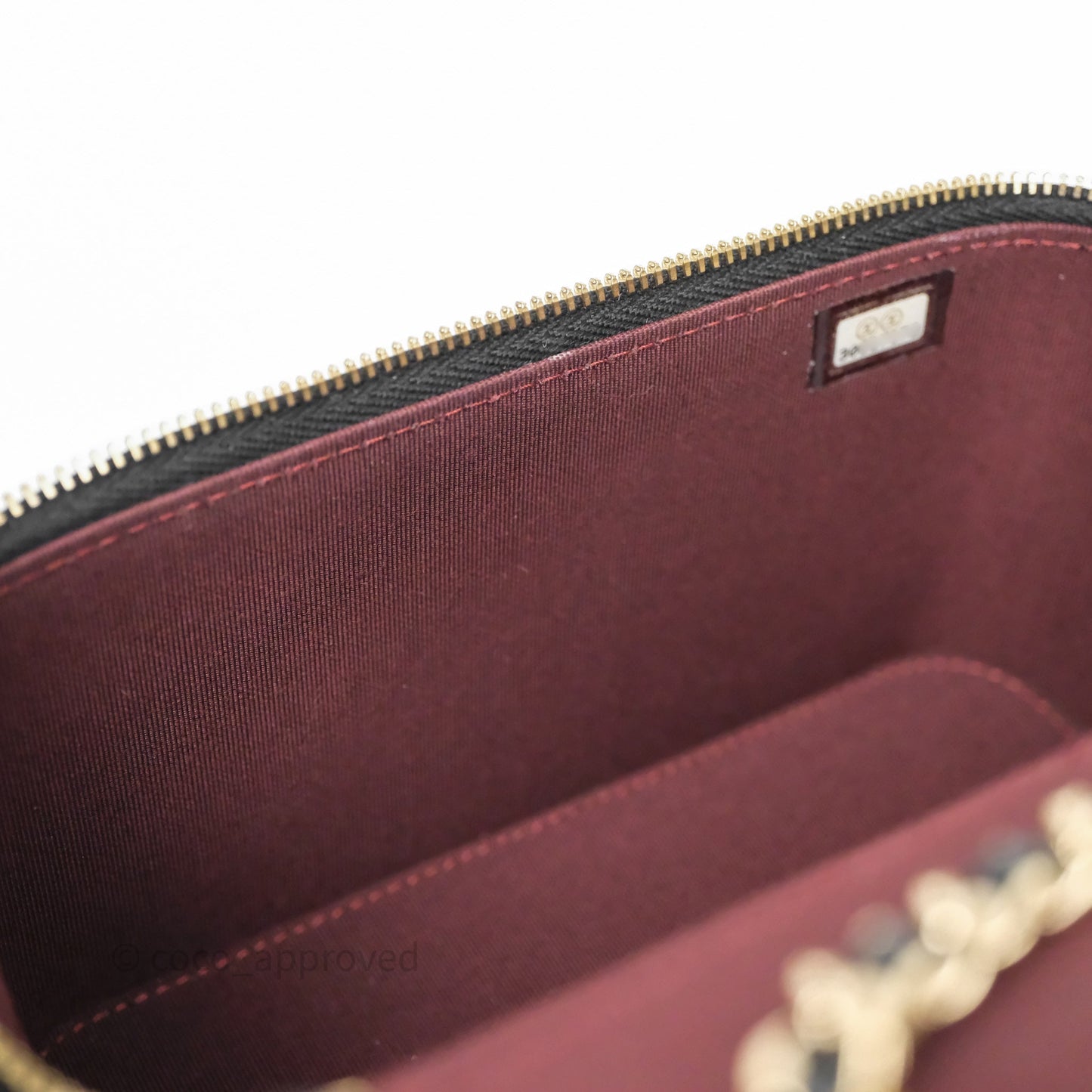 Chanel Vanity Rectangular With Chain Black Lambskin Gold Hardware