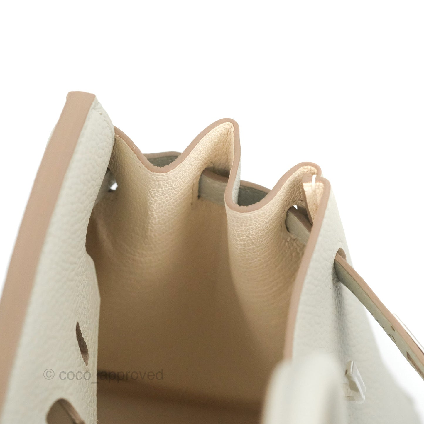 Hermes Birkin 25 Verso Perle/Nata Togo Palladium Hardware