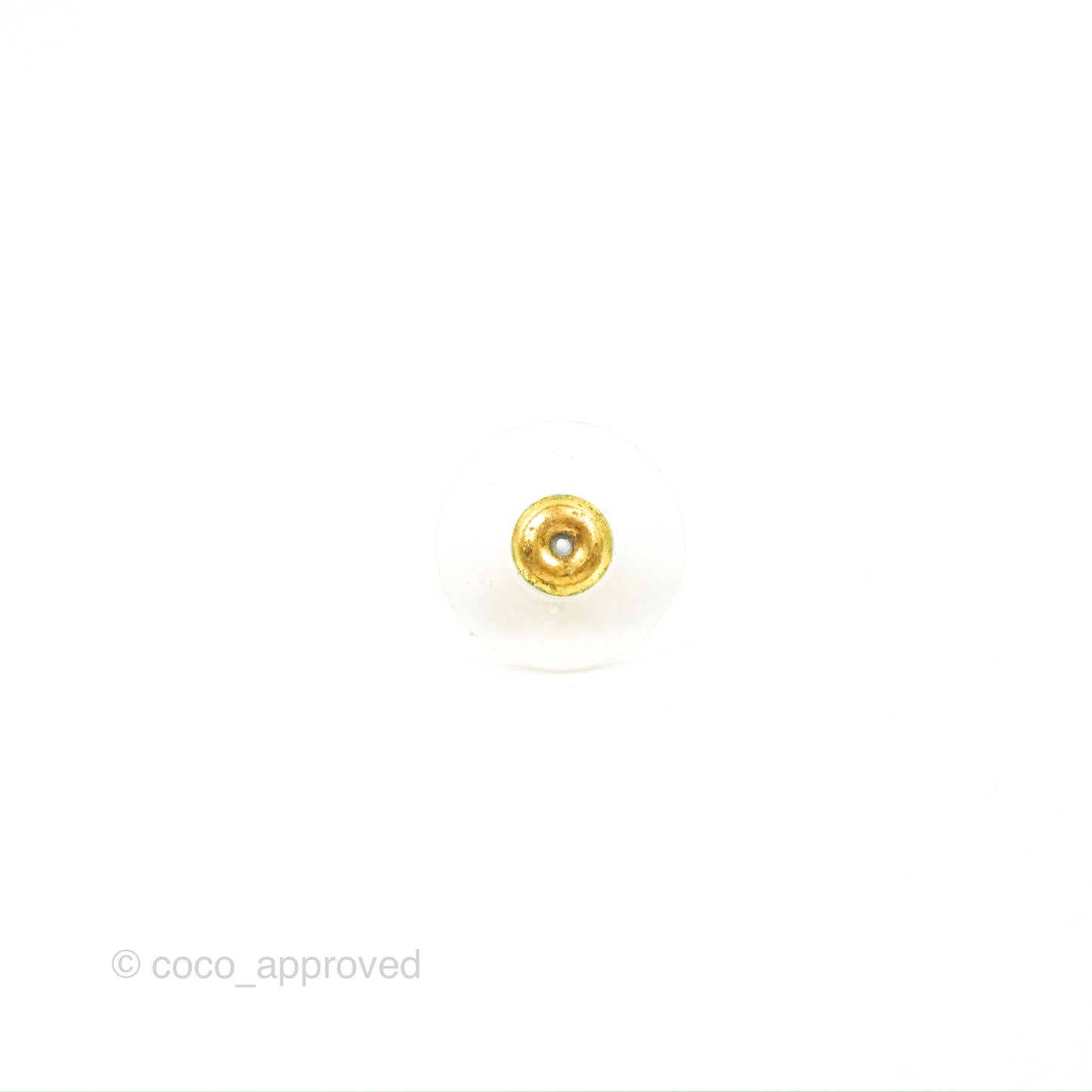 Chanel CC Pearl Earrings Gold Tone 21P