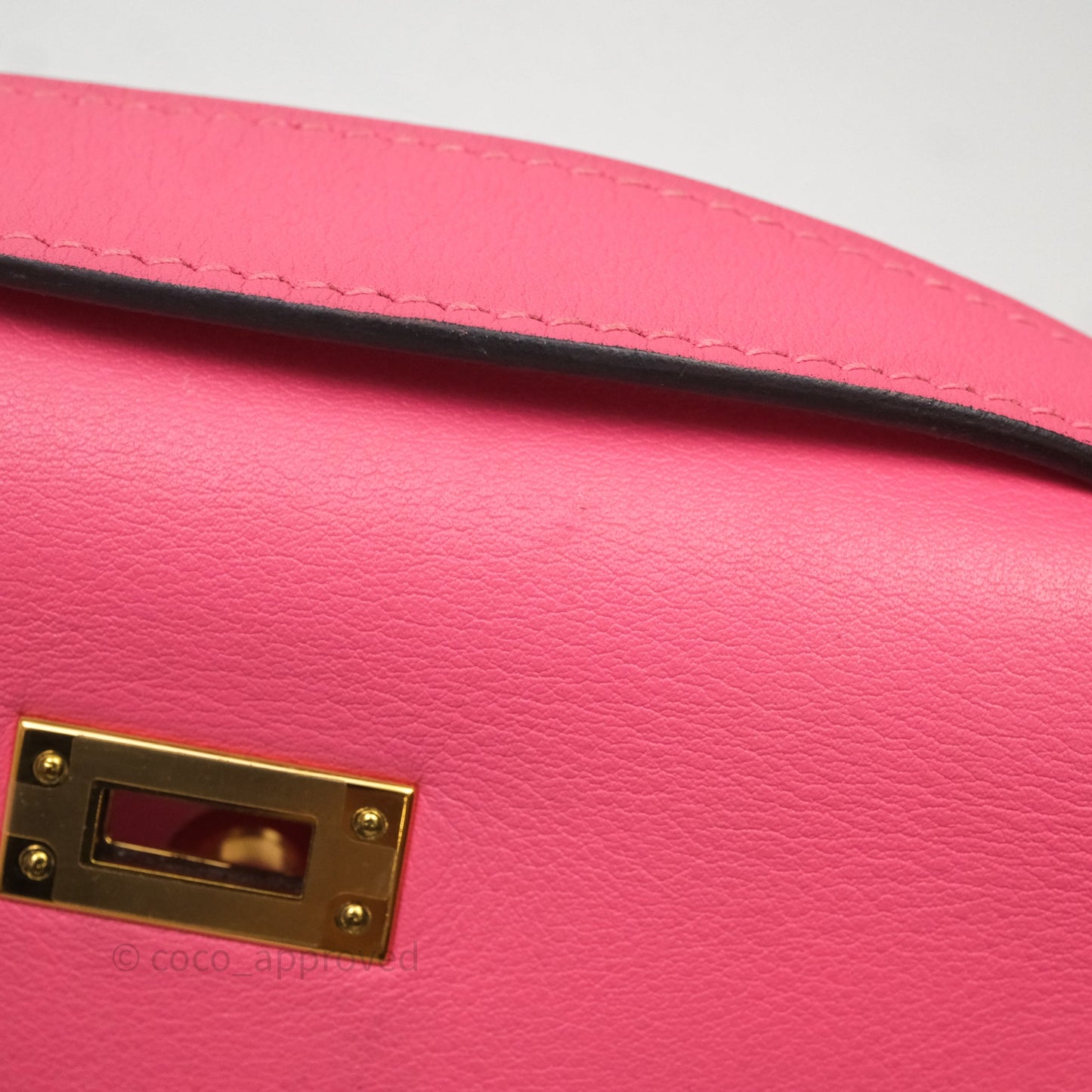 Hermès Kelly Mini Pochette U5 Rose Lipstick Swift Gold Hardware