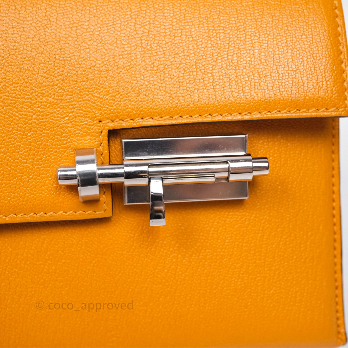 Hermes Mini Verrou Chaine Bag Chevre Mysore Toffee 1H Palladium Hardware