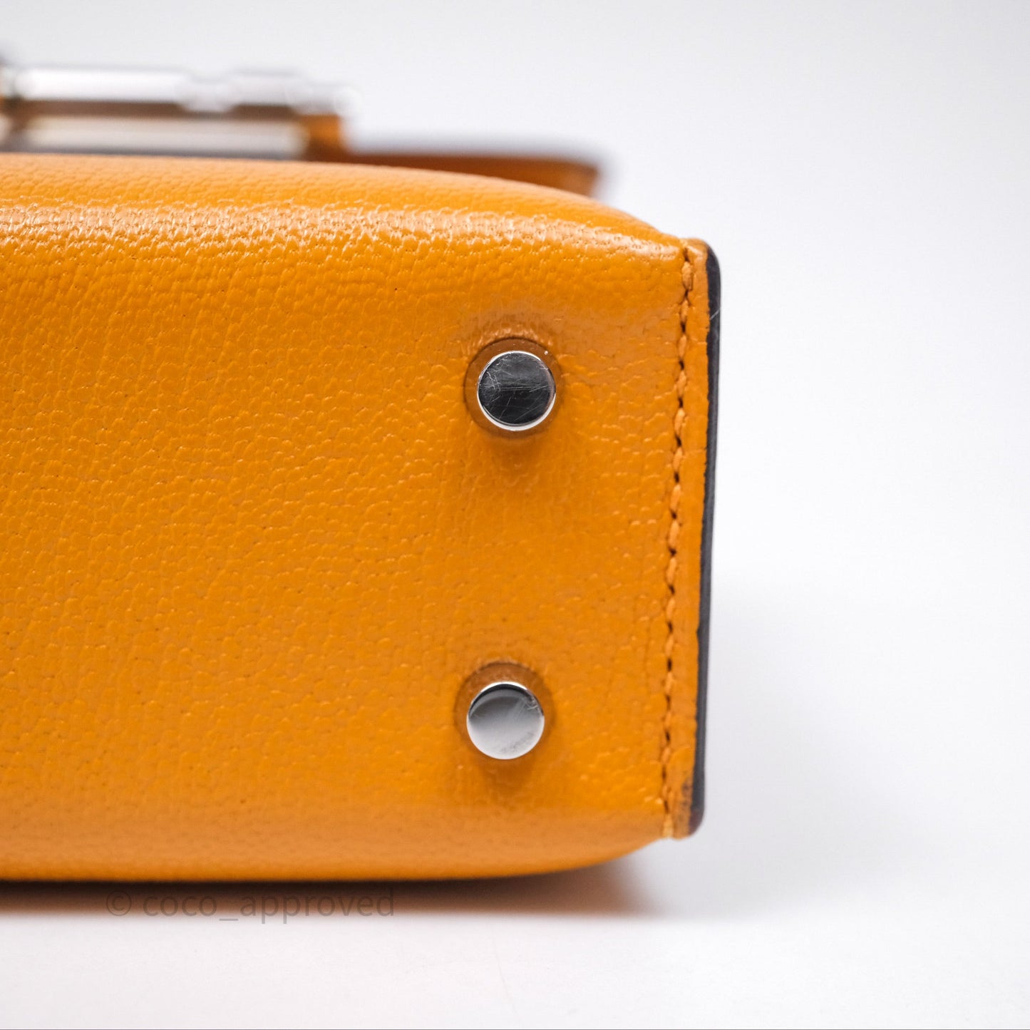 Hermes Mini Verrou Chaine Bag Chevre Mysore Toffee 1H Palladium Hardware