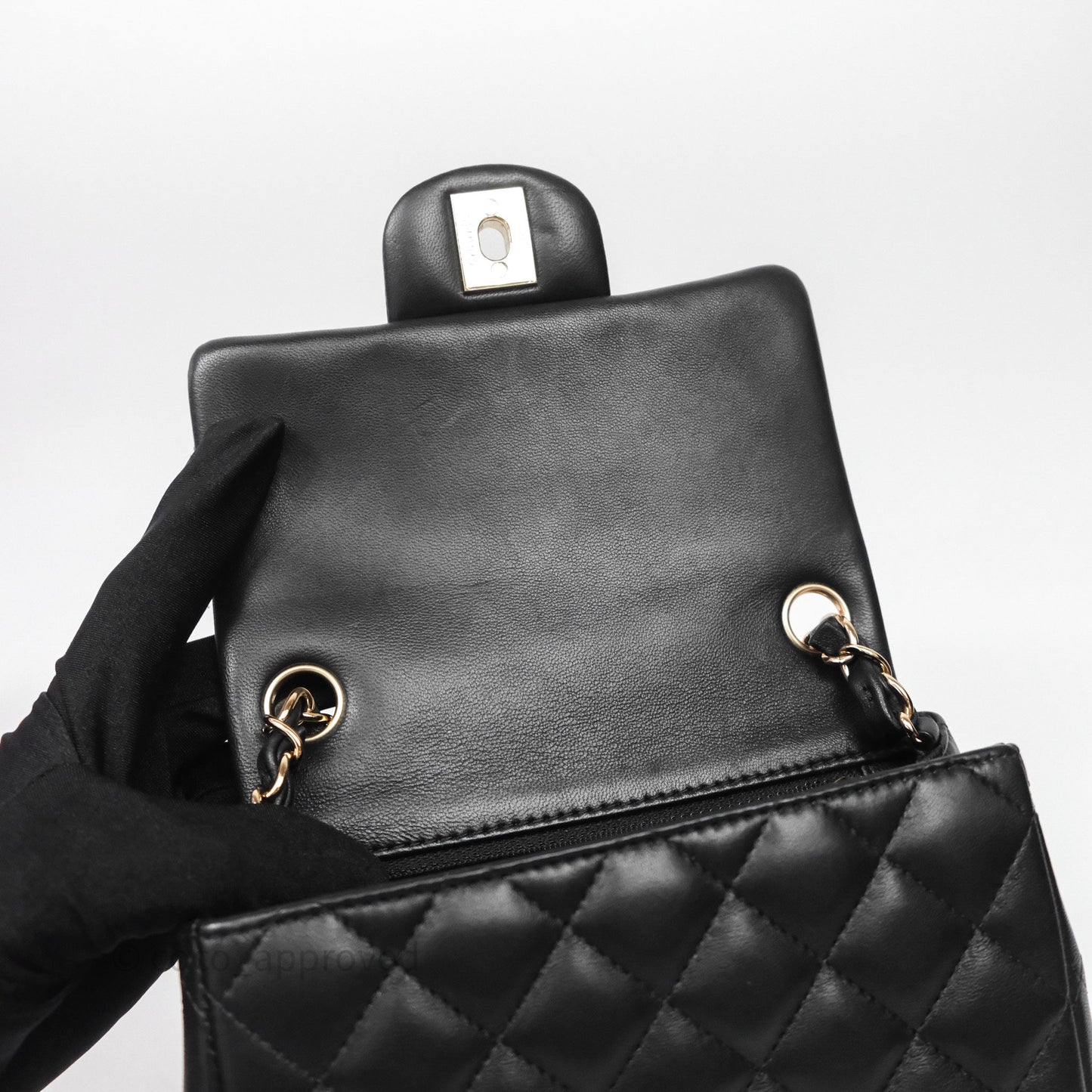 Chanel Mini Square Black Lambskin Gold Hardware