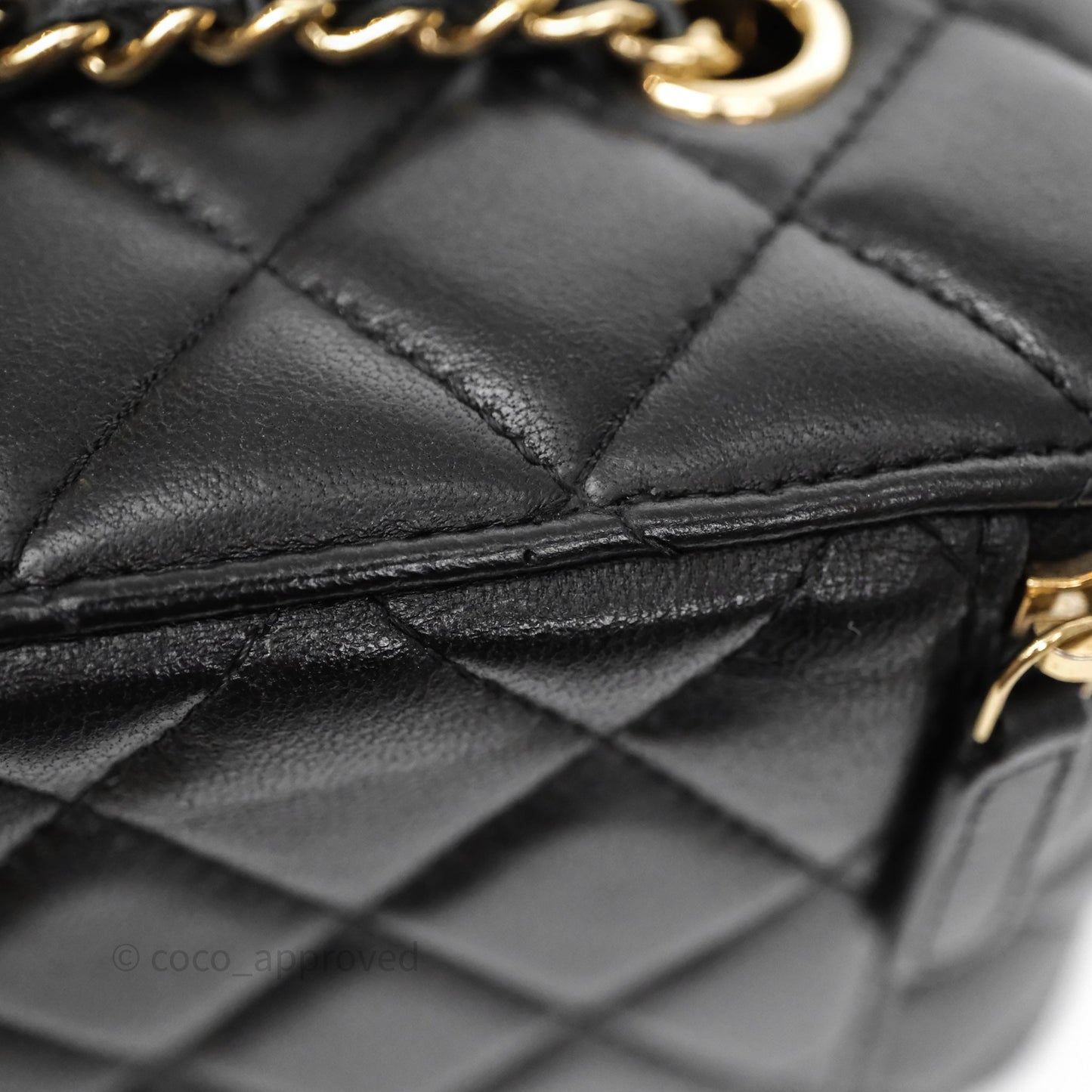 Chanel Vanity Rectangular With Chain Black Lambskin Gold Hardware