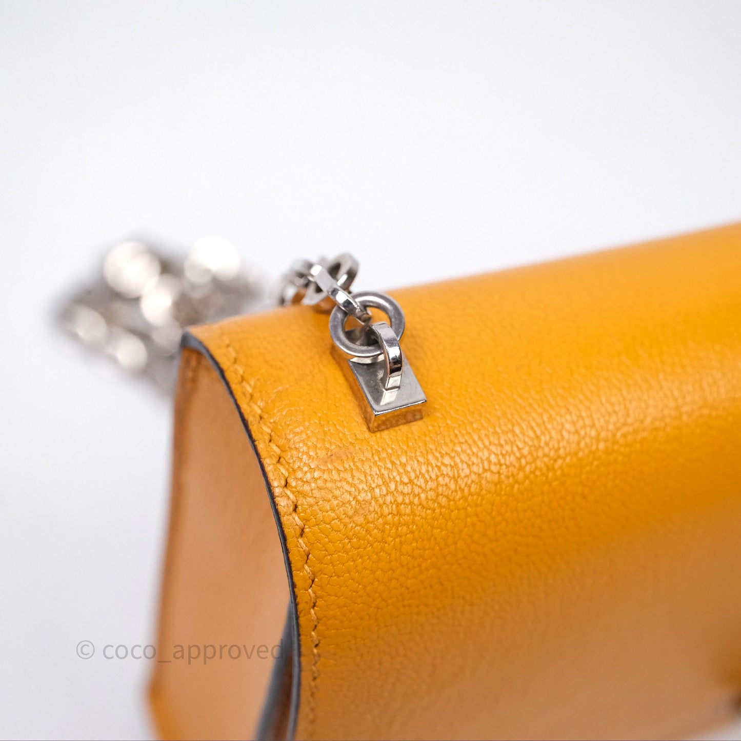 Hermes Mini Verrou Chaine Bag Chevre Mysore Toffee 1H Palladium Hardware
