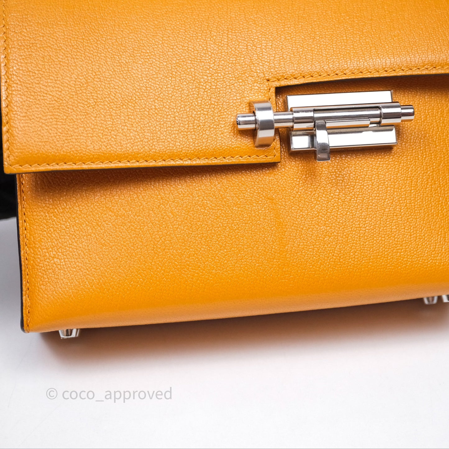 Hermes Mini Verrou Chaine Bag Chevre Mysore Toffee 1H Palladium Hardware