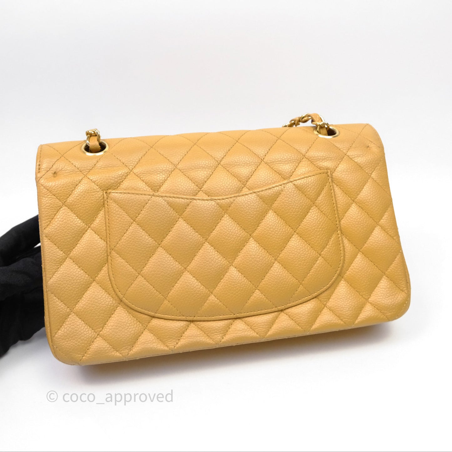 Chanel Medium Quilted  Flap Vintage Dark Beige Caviar 24K Gold Hardware