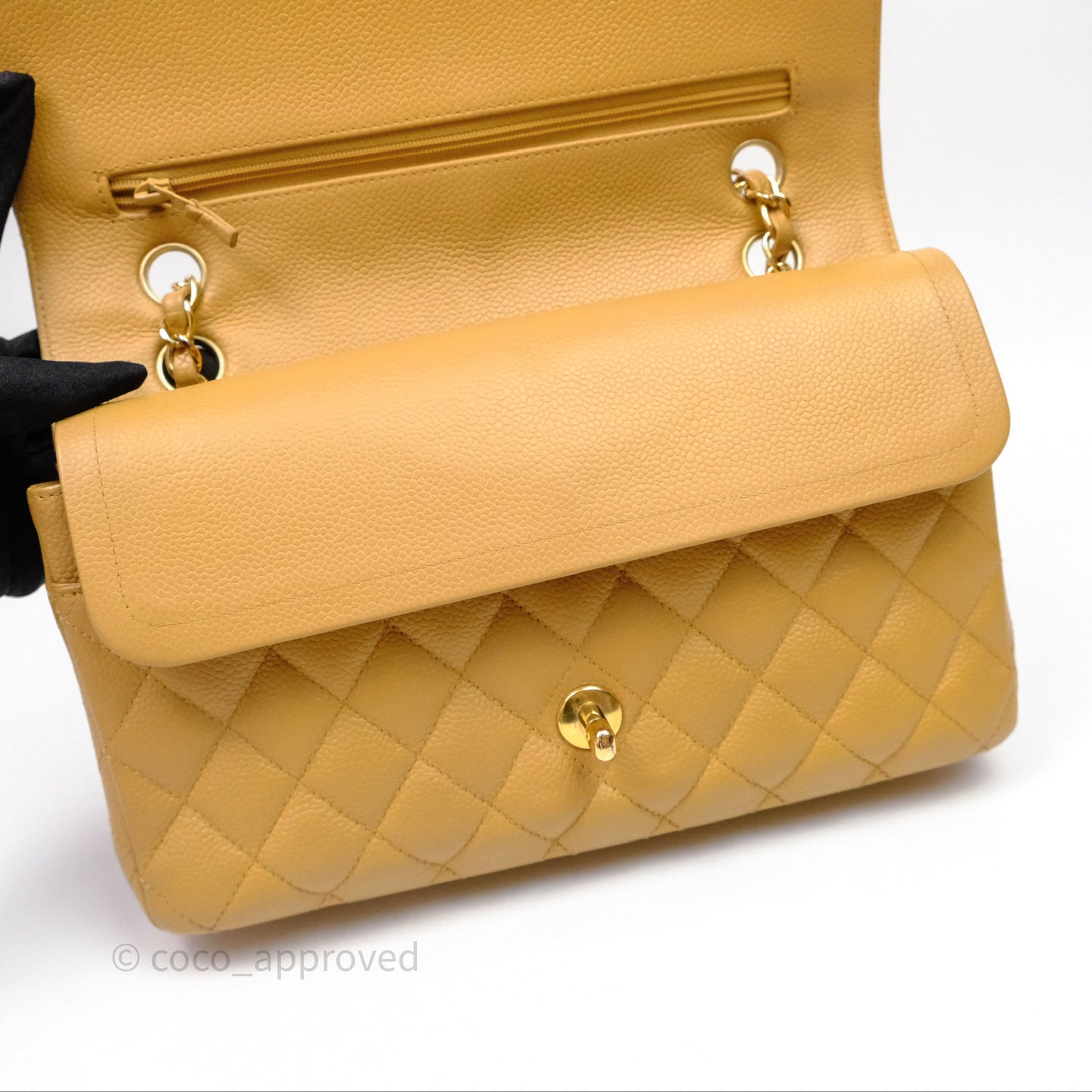 Chanel Medium Quilted  Flap Vintage Dark Beige Caviar 24K Gold Hardware