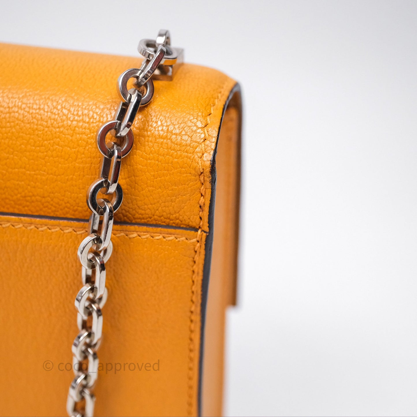 Hermes Mini Verrou Chaine Bag Chevre Mysore Toffee 1H Palladium Hardware