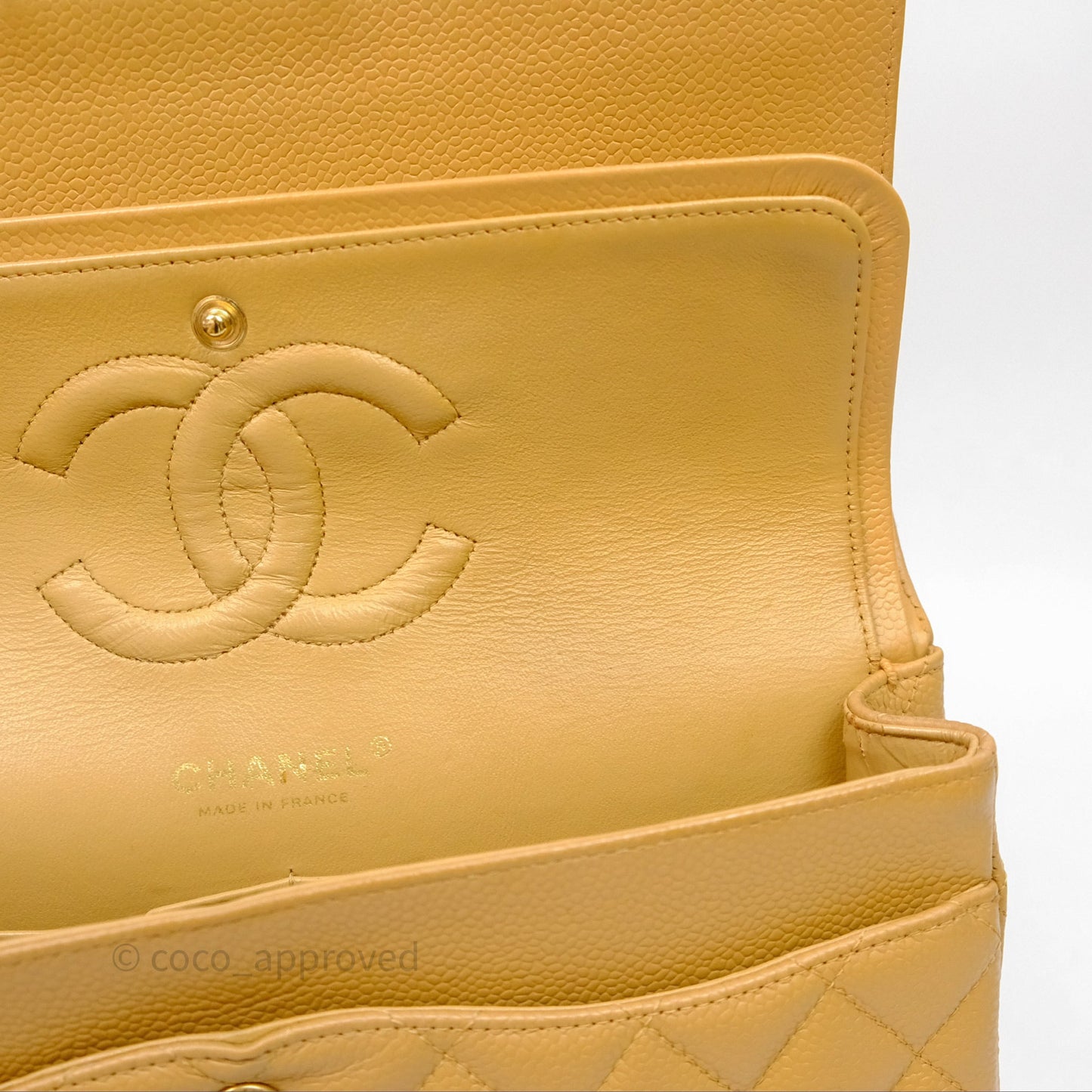 Chanel Medium Quilted  Flap Vintage Dark Beige Caviar 24K Gold Hardware