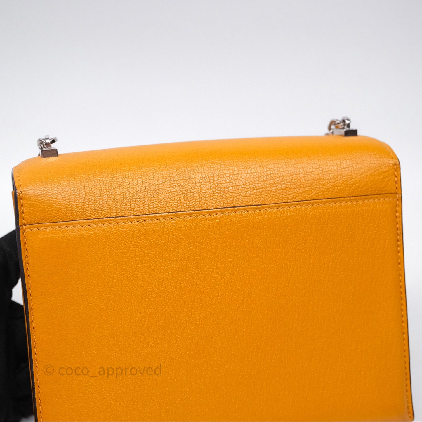 Hermes Mini Verrou Chaine Bag Chevre Mysore Toffee 1H Palladium Hardware