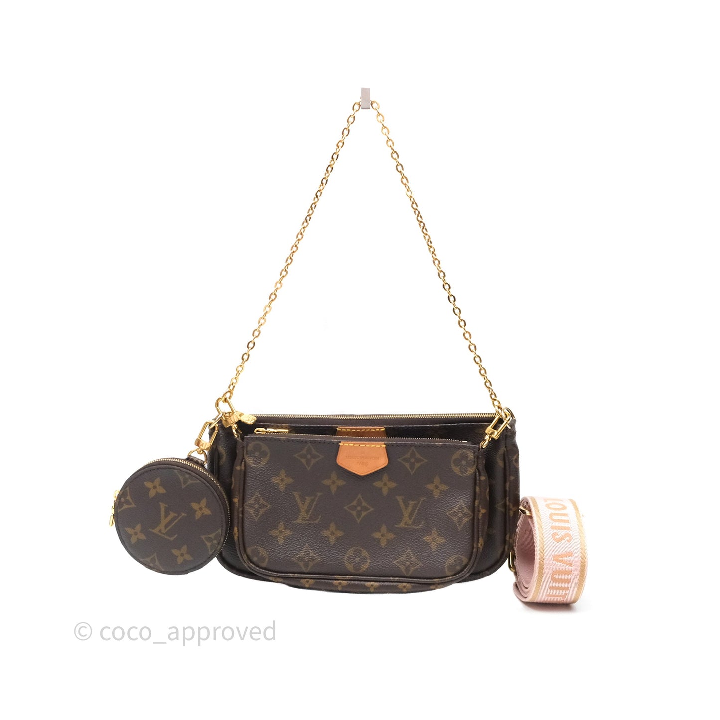 Louis Vuitton Multi Pochette Accessories Pink Monogram Canvas