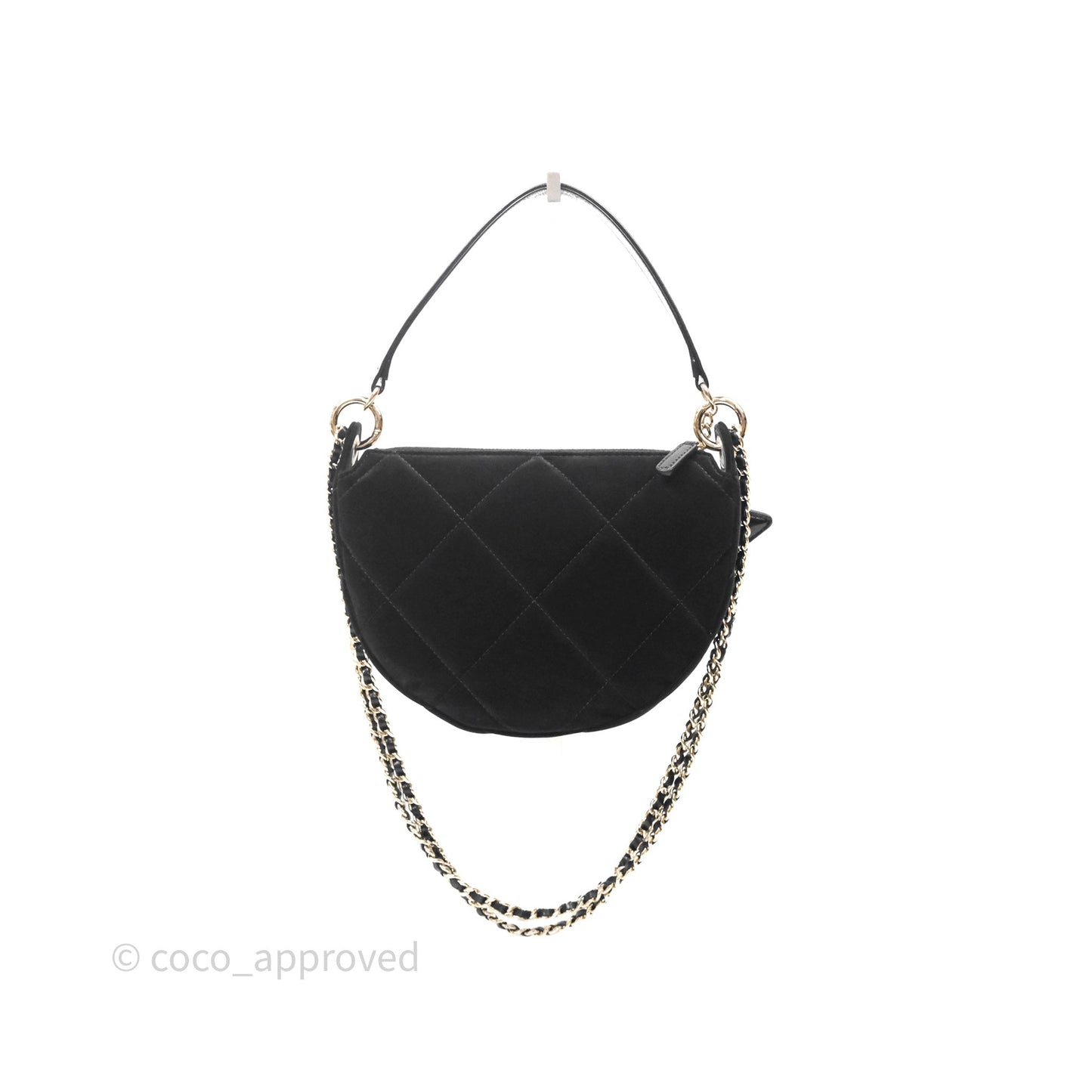 Chanel Clutch With Chain Velvet Effect Nylon Aged Gold Hardware