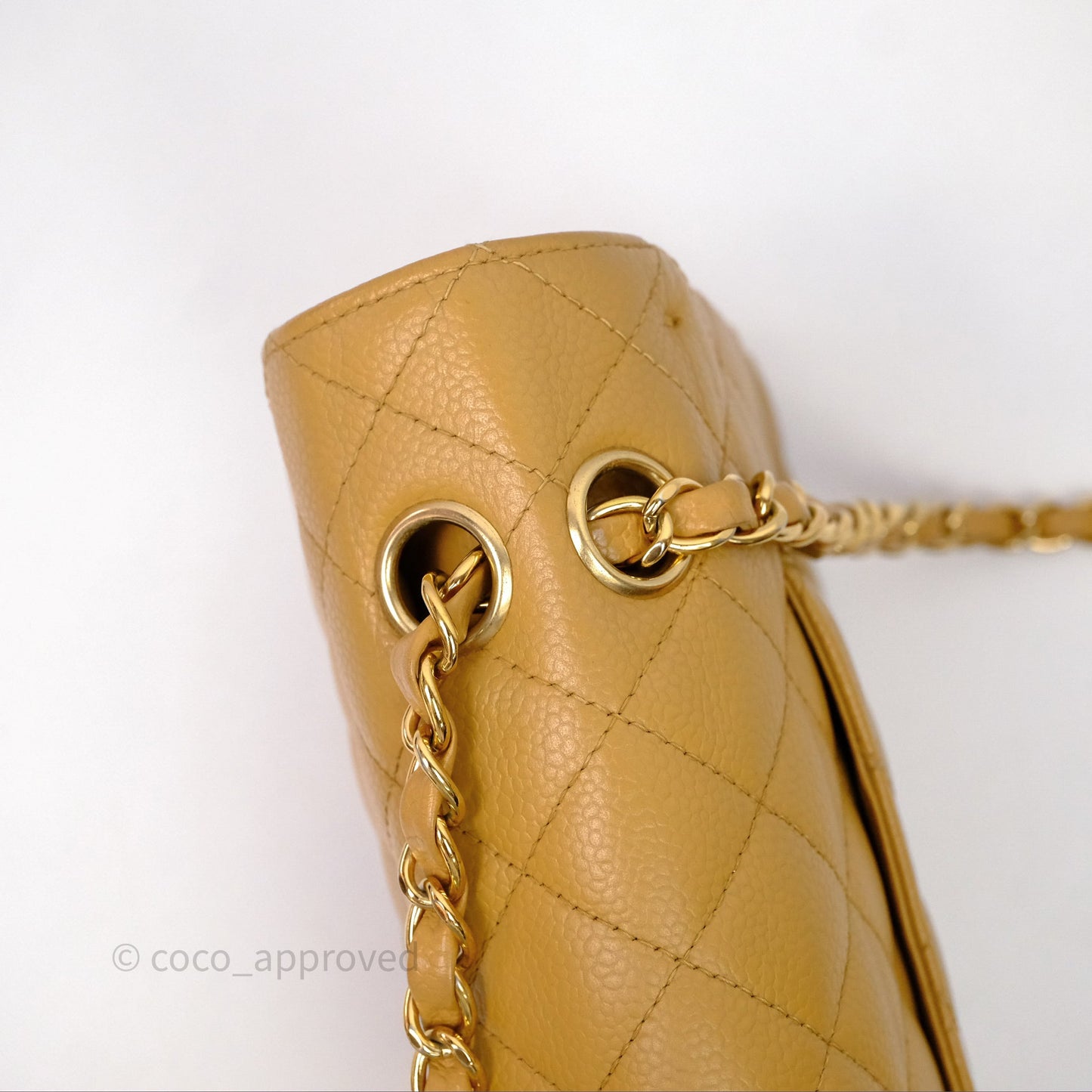 Chanel Medium Quilted  Flap Vintage Dark Beige Caviar 24K Gold Hardware