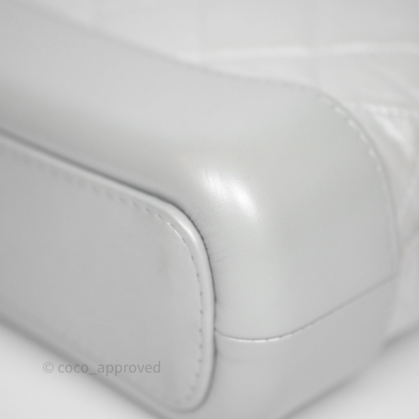 Chanel Small Gabrielle Hobo Quilted Pearly Iridescent Silver Aged Calfskin
