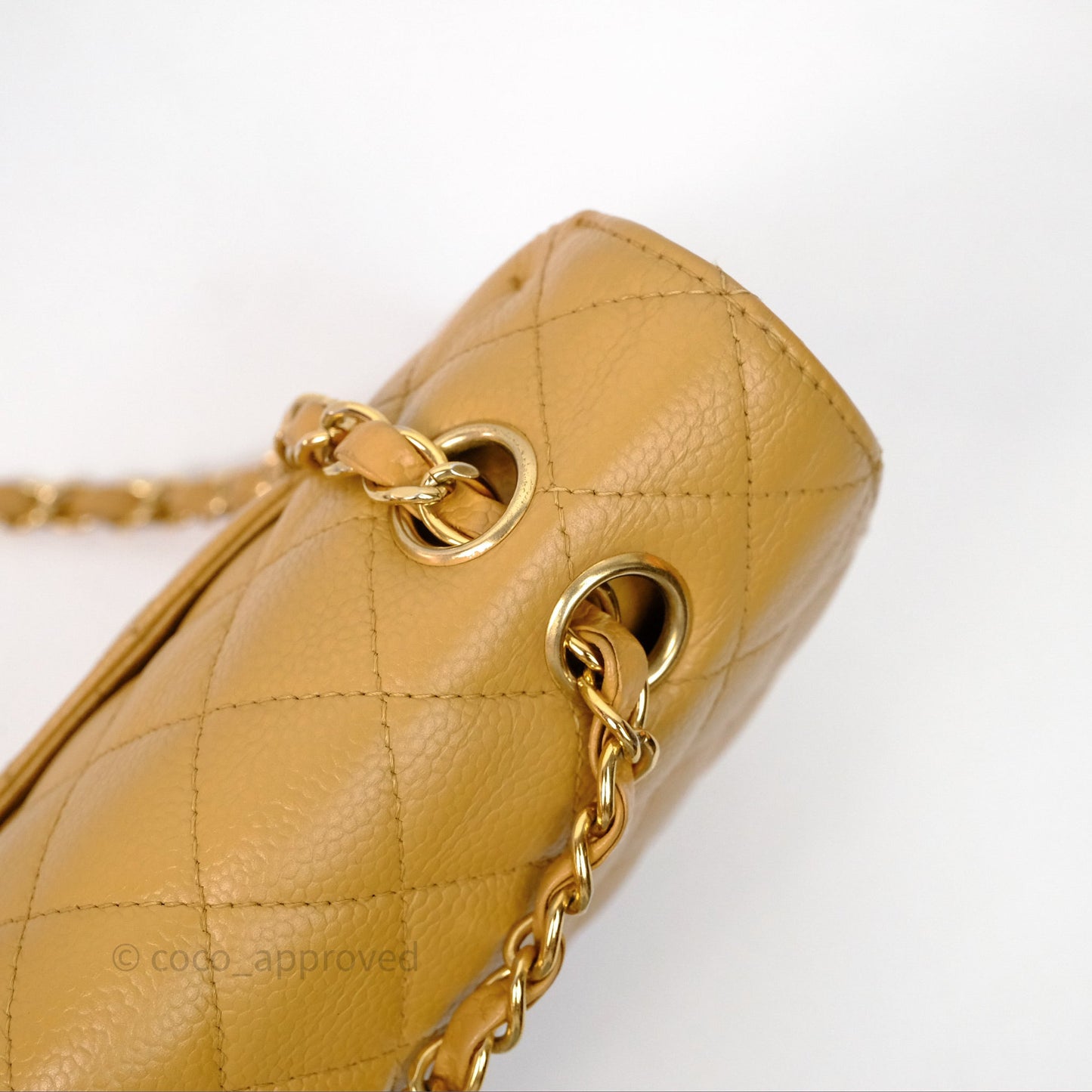 Chanel Medium Quilted  Flap Vintage Dark Beige Caviar 24K Gold Hardware