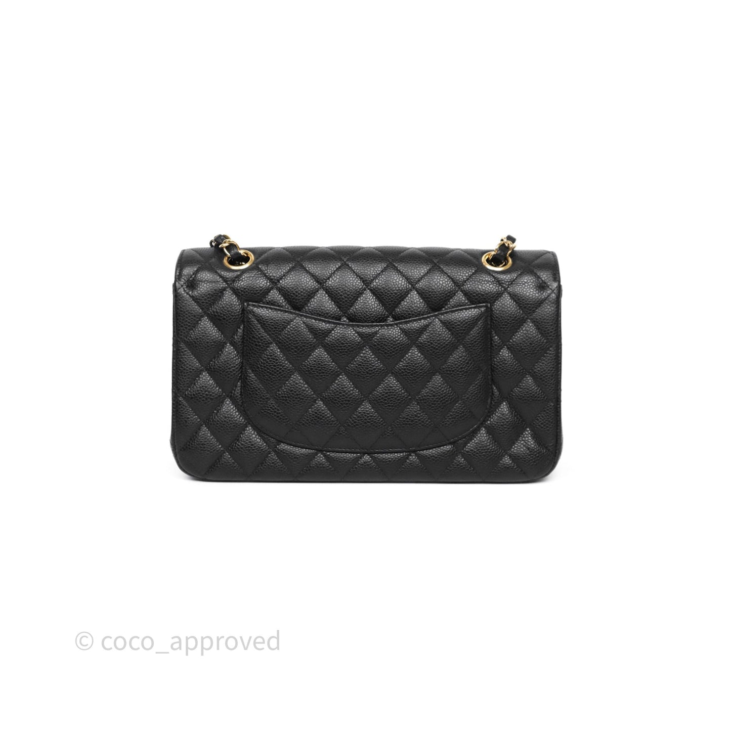 Chanel Classic M/L Medium Flap Quilted Black Caviar Gold Hardware