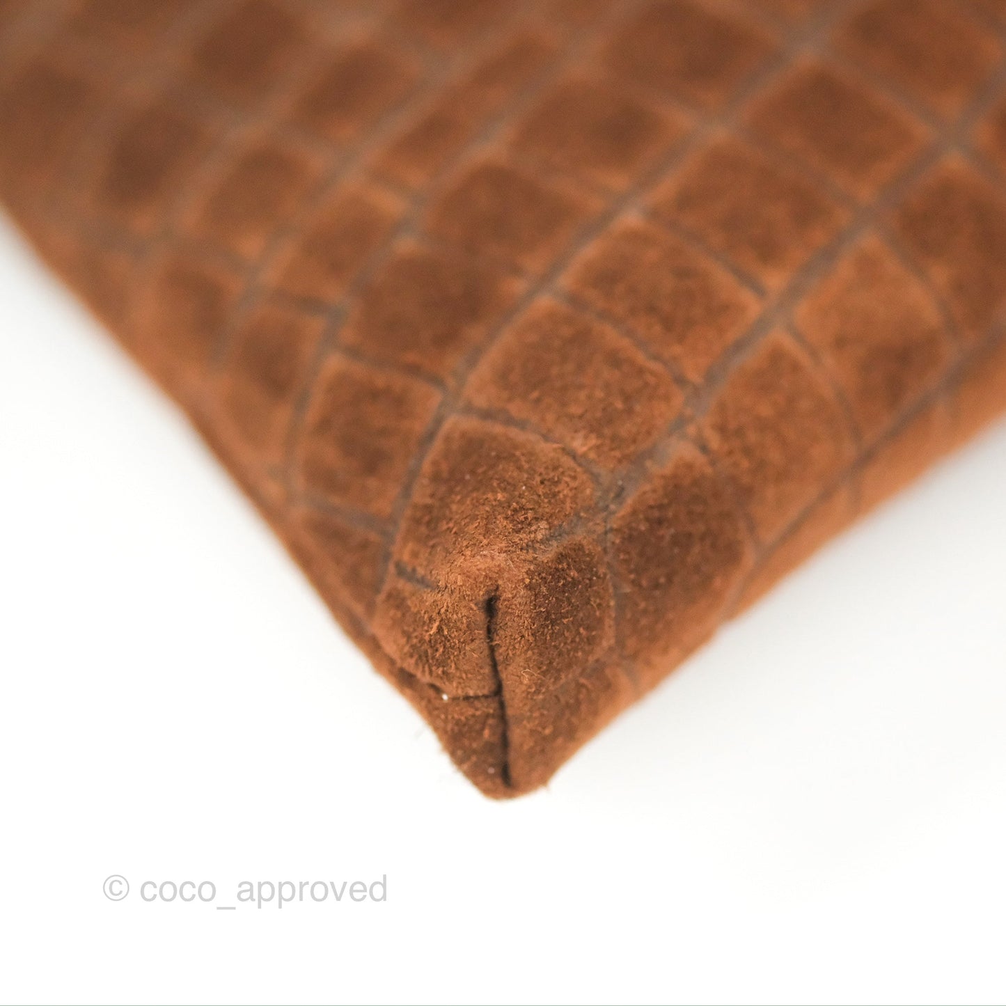 Celine Wiltern Clutch Triomphe Soft Crocodile Embossed Suede Calfskin Brown