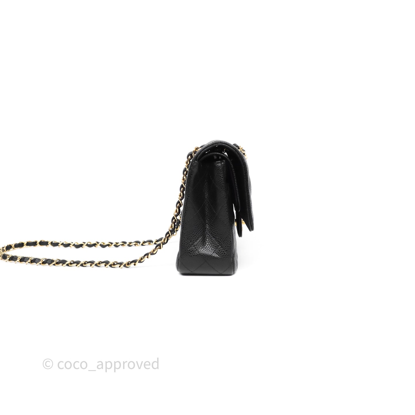 Chanel Classic M/L Medium Flap Quilted Black Caviar Gold Hardware