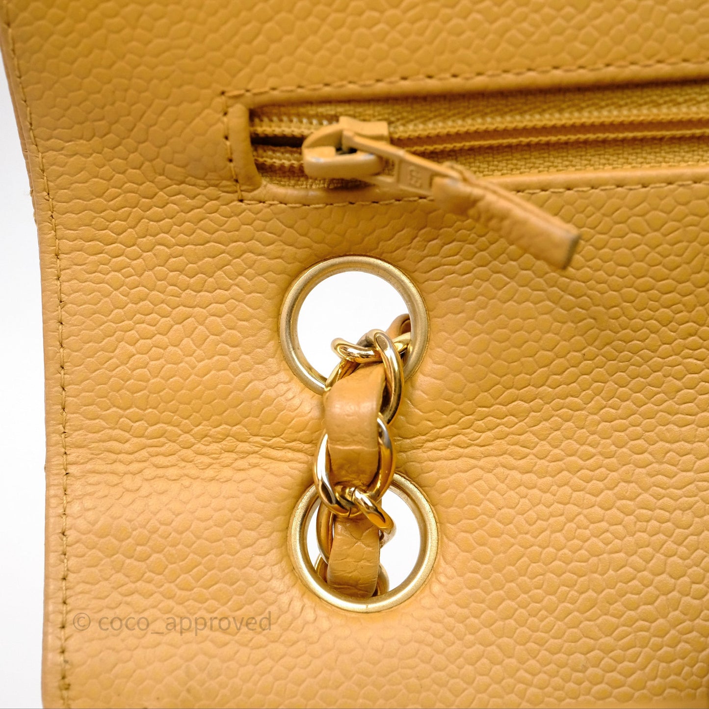 Chanel Medium Quilted  Flap Vintage Dark Beige Caviar 24K Gold Hardware