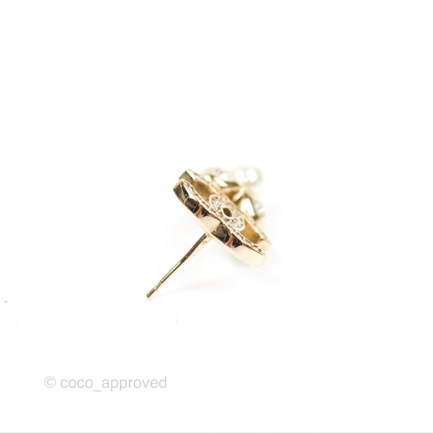 Chanel Crystal CC Star & Heart Pearl Earrings Gold Tone 19B