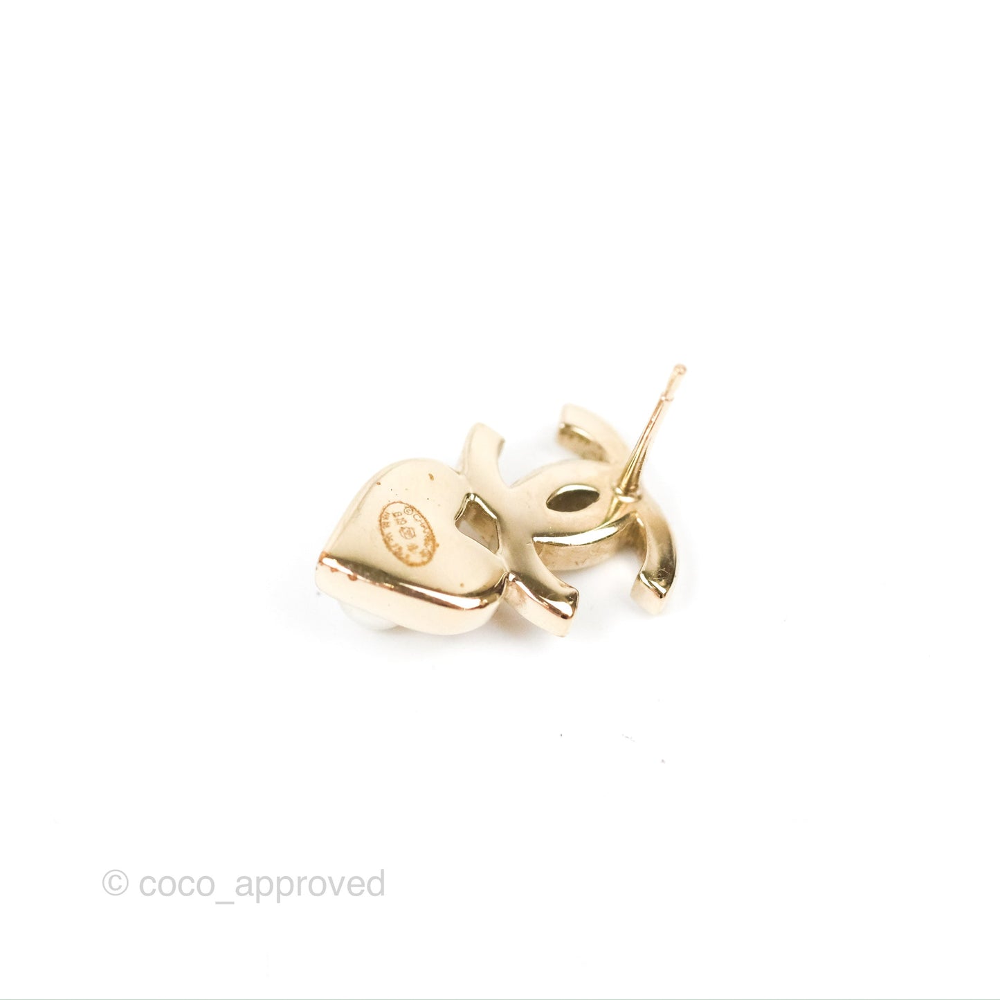Chanel Crystal CC Star & Heart Pearl Earrings Gold Tone 19B
