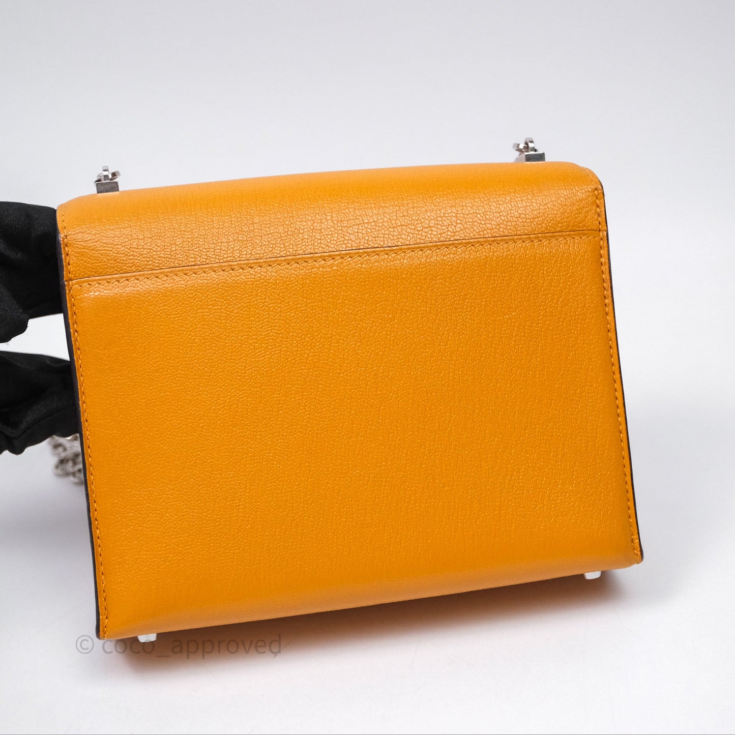 Hermes Mini Verrou Chaine Bag Chevre Mysore Toffee 1H Palladium Hardware