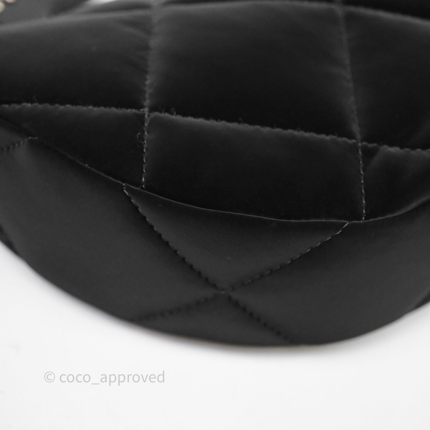 Chanel Clutch With Chain Velvet Effect Nylon Aged Gold Hardware