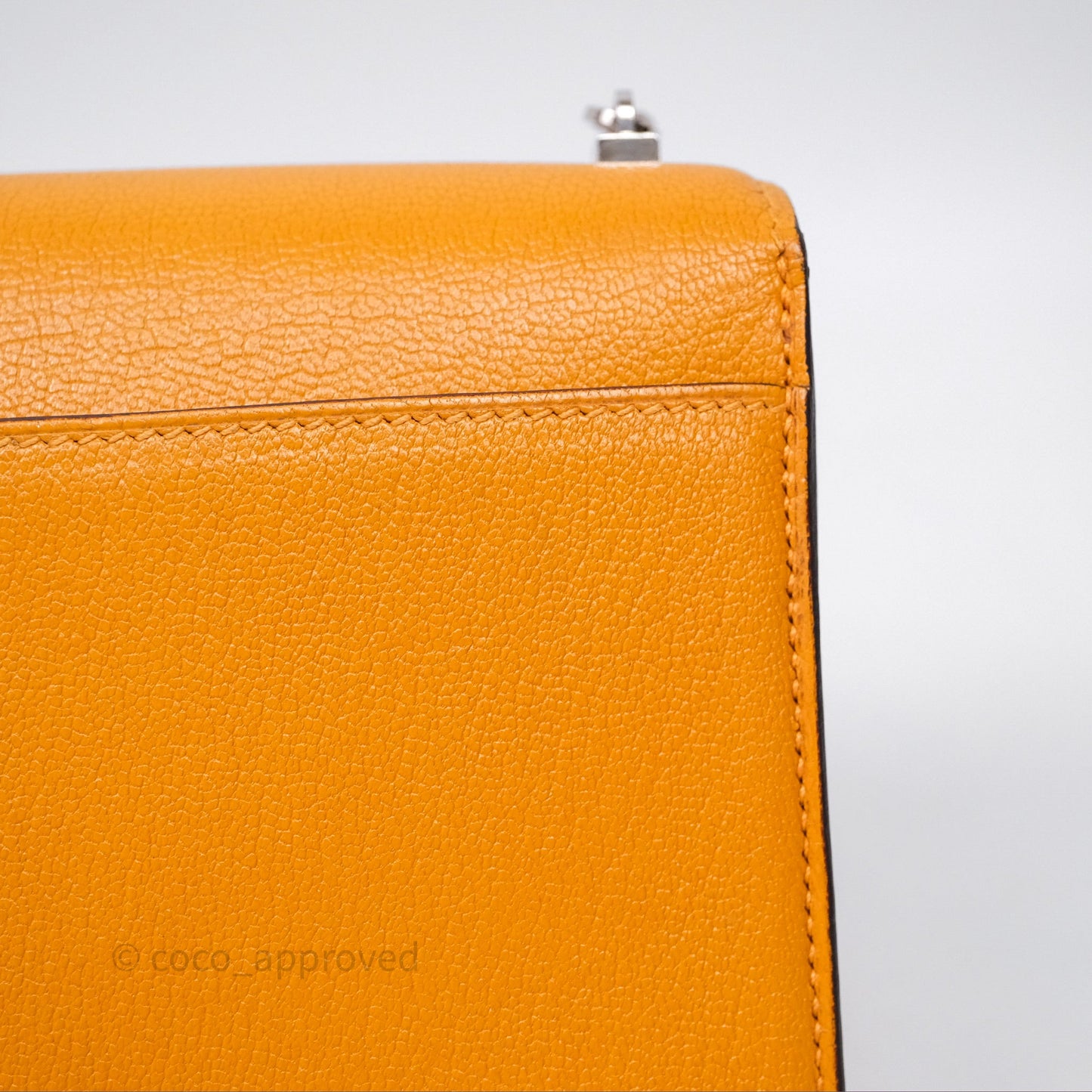 Hermes Mini Verrou Chaine Bag Chevre Mysore Toffee 1H Palladium Hardware