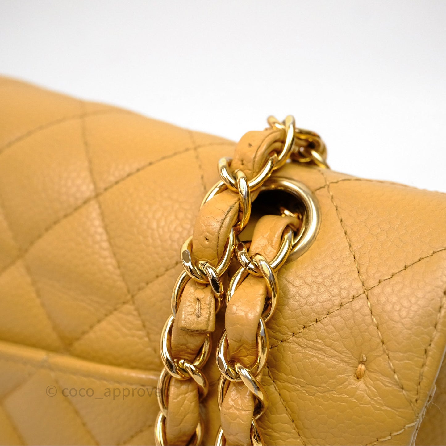Chanel Medium Quilted  Flap Vintage Dark Beige Caviar 24K Gold Hardware