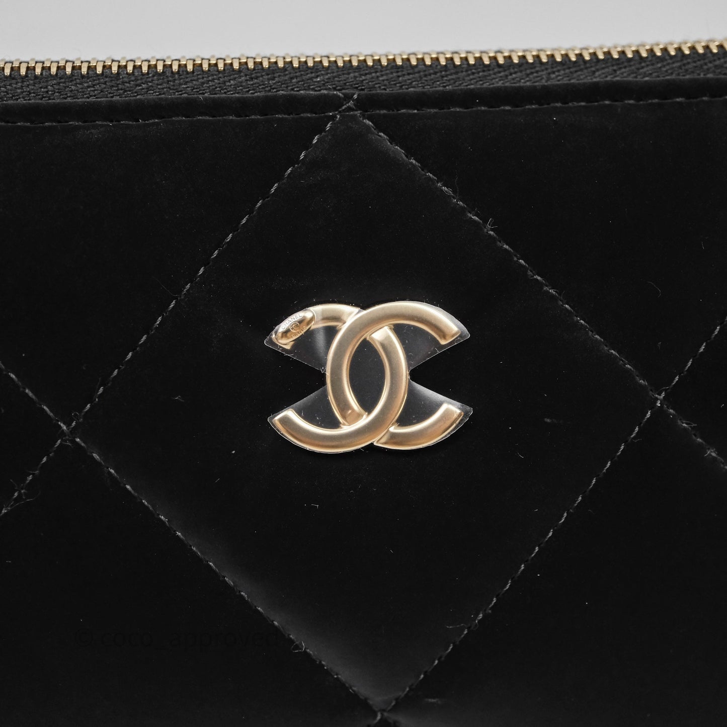 Chanel Clutch With Chain Velvet Effect Nylon Aged Gold Hardware