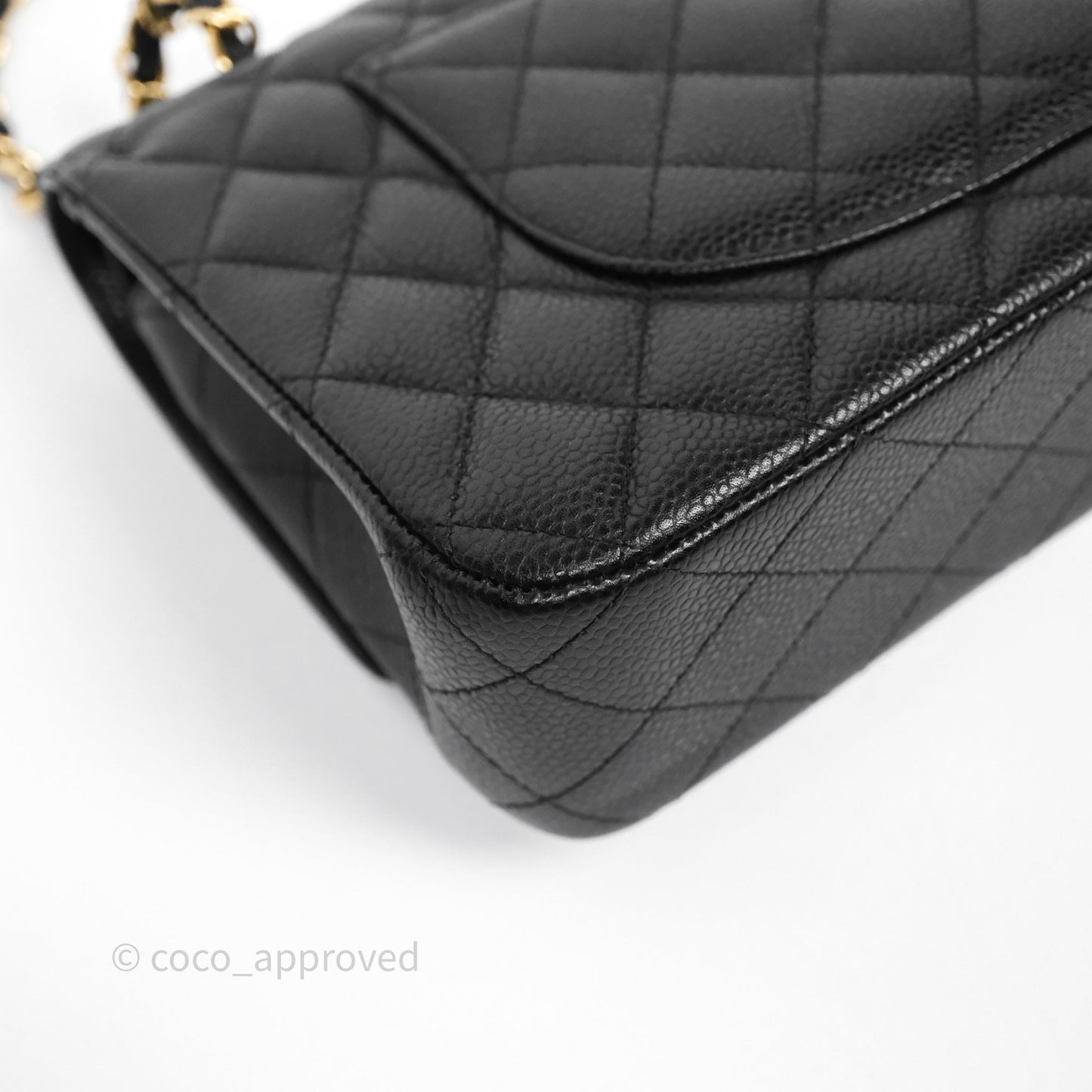 Chanel Classic M/L Medium Flap Quilted Black Caviar Gold Hardware
