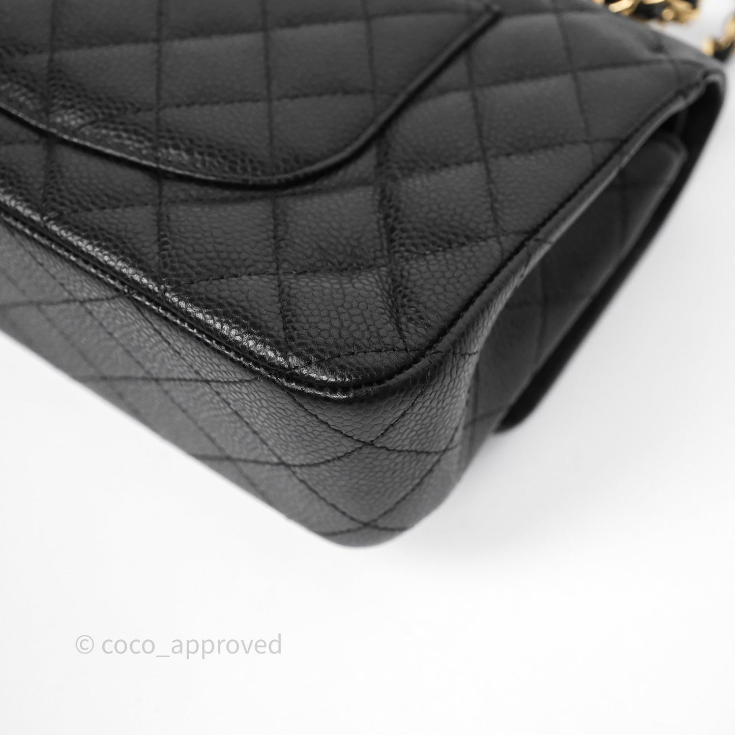 Chanel Classic M/L Medium Flap Quilted Black Caviar Gold Hardware