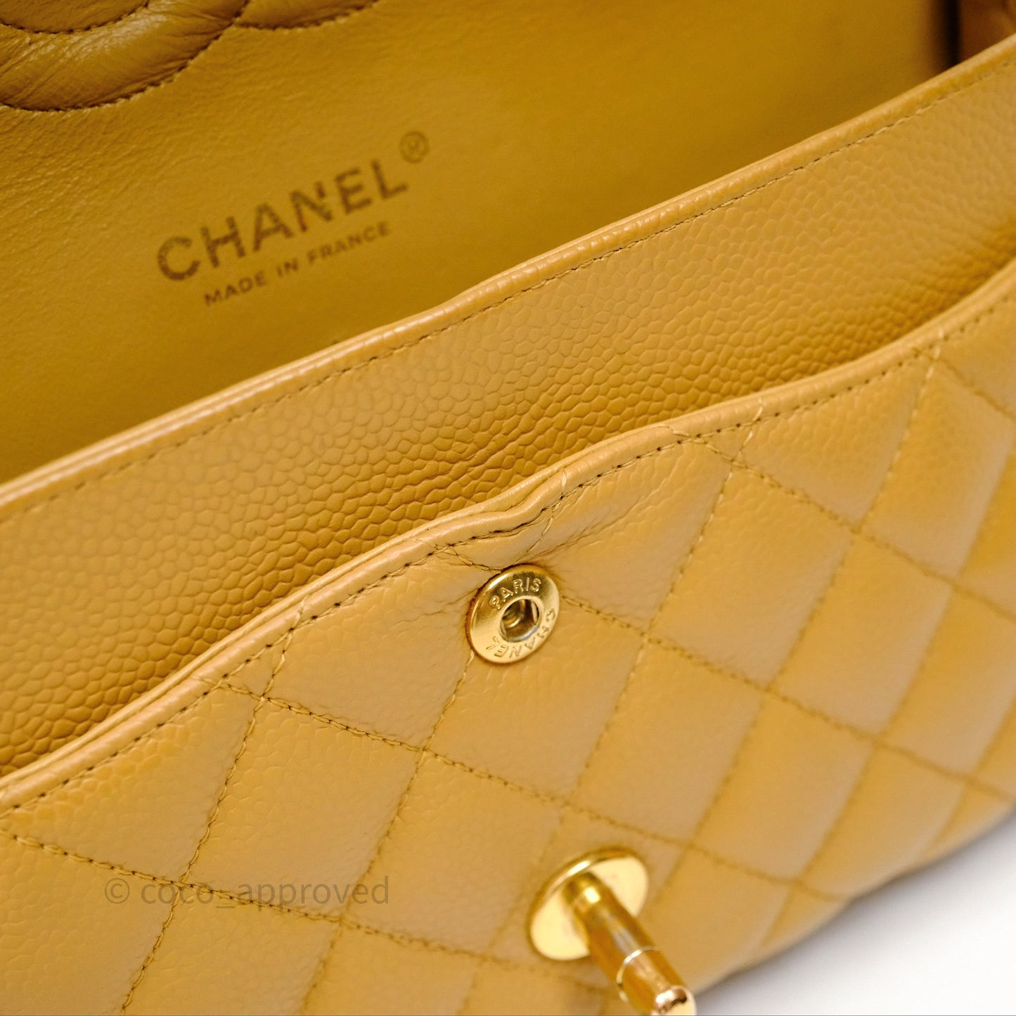 Chanel Medium Quilted  Flap Vintage Dark Beige Caviar 24K Gold Hardware