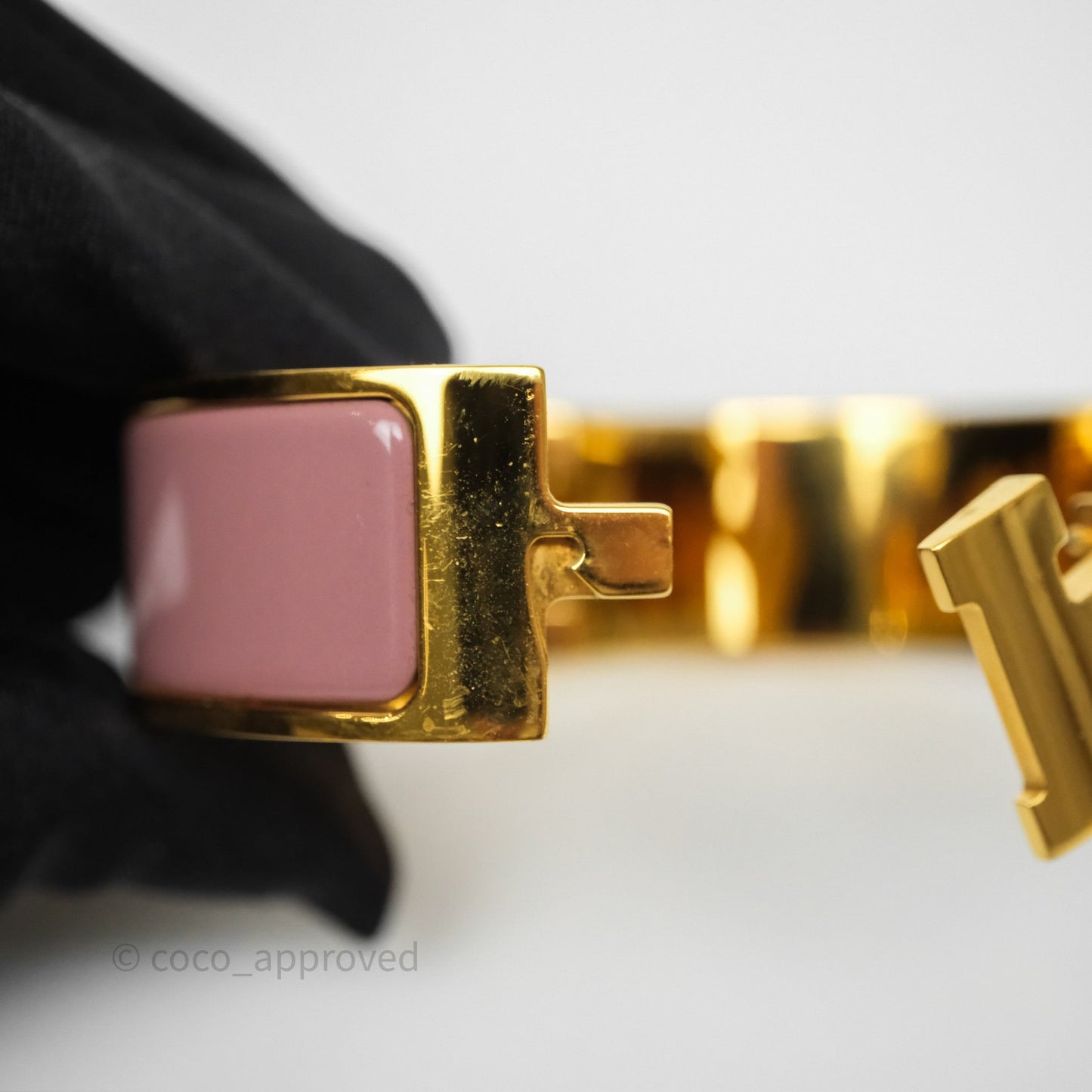 Hermès Clic Clac H Bracelet Bois de Rose G5 Gold PM
