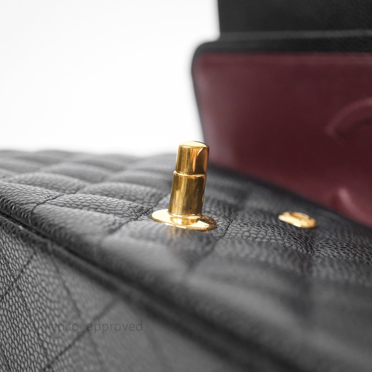 Chanel Classic M/L Medium Flap Quilted Black Caviar Gold Hardware