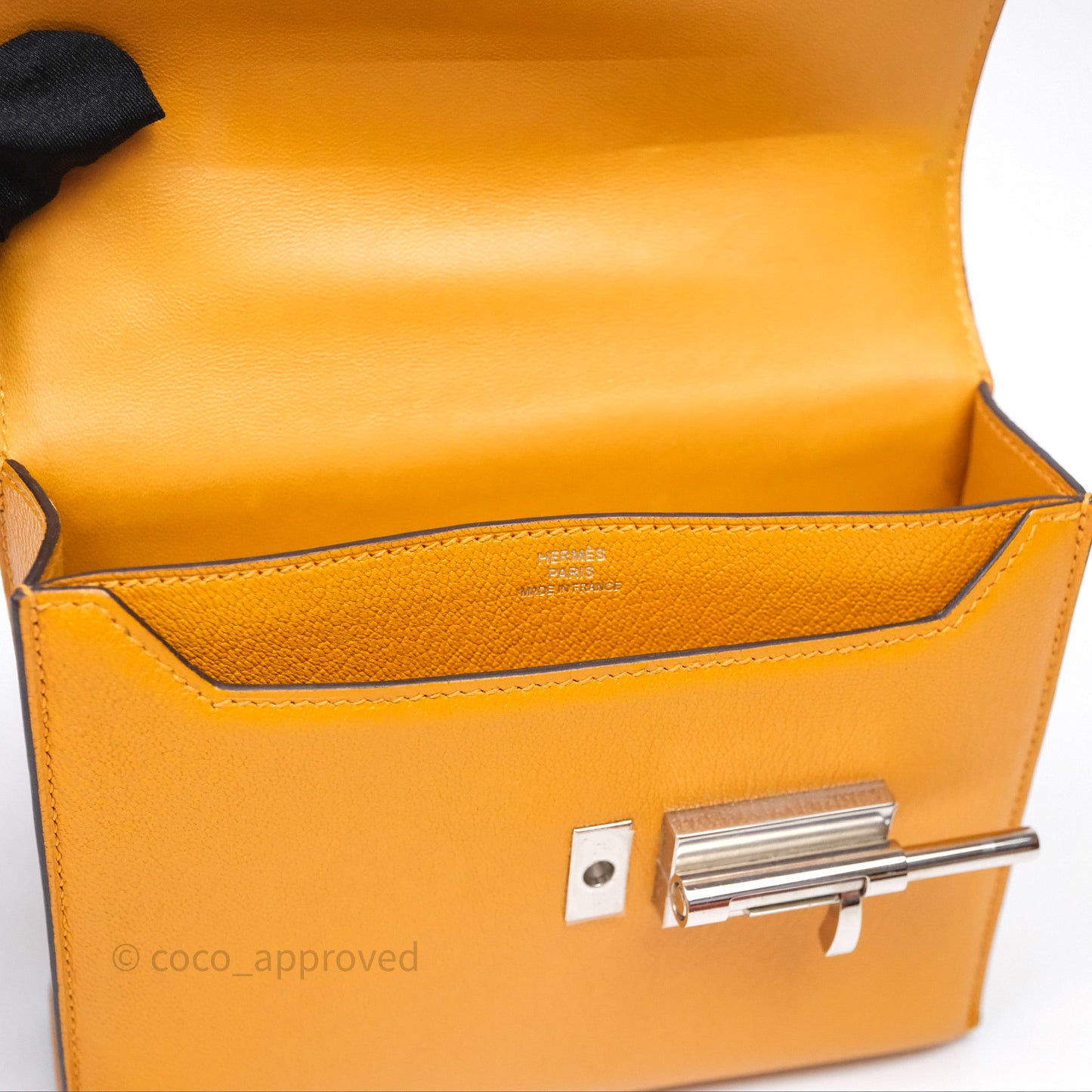Hermes Mini Verrou Chaine Bag Chevre Mysore Toffee 1H Palladium Hardware