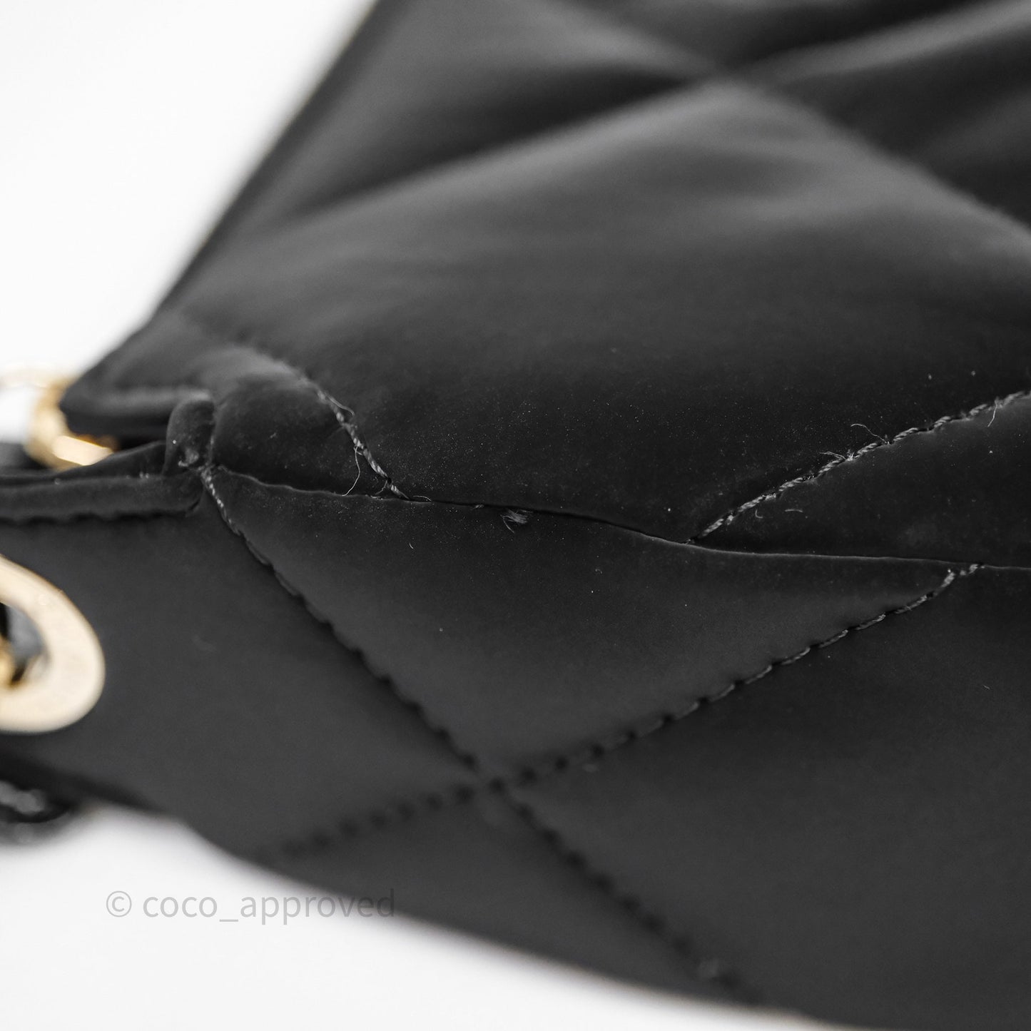 Chanel Clutch With Chain Velvet Effect Nylon Aged Gold Hardware