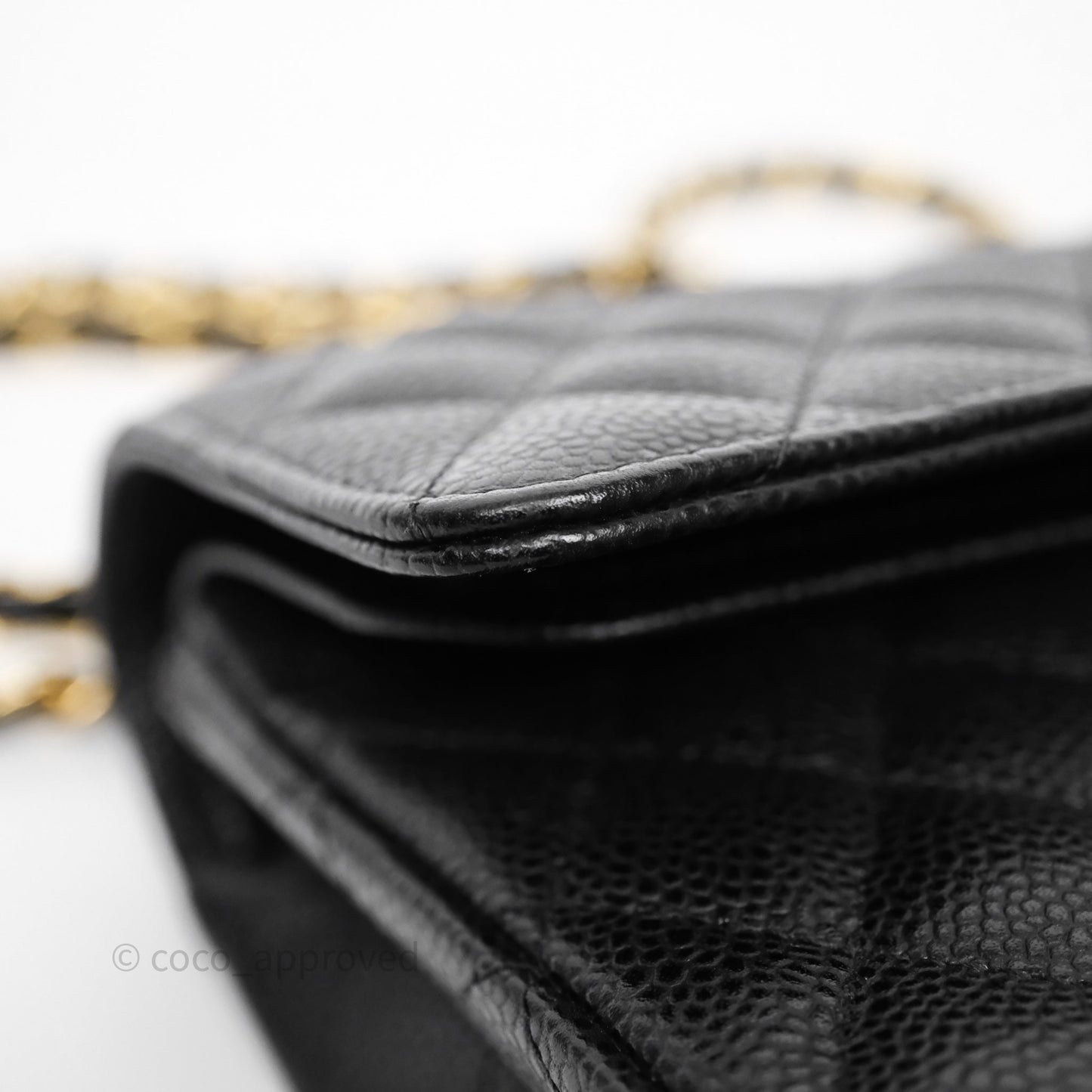 Chanel Classic M/L Medium Flap Quilted Black Caviar Gold Hardware